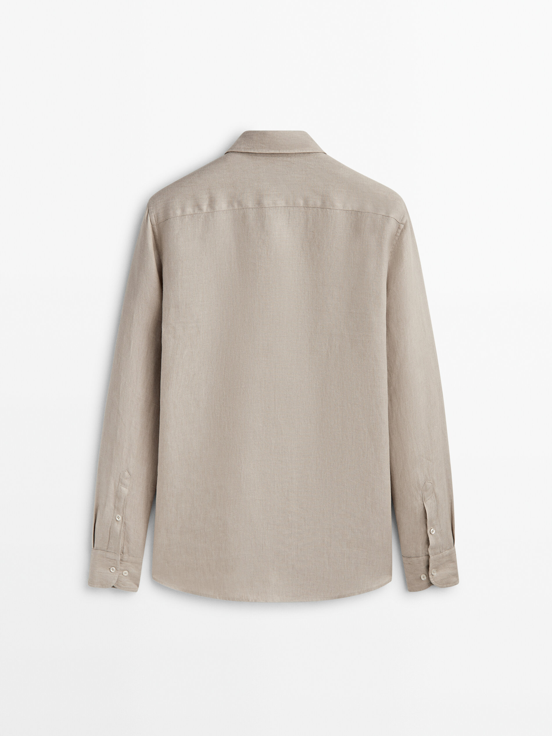 Camisa lino bolsillos regular fit Limited edition - BEIGE
