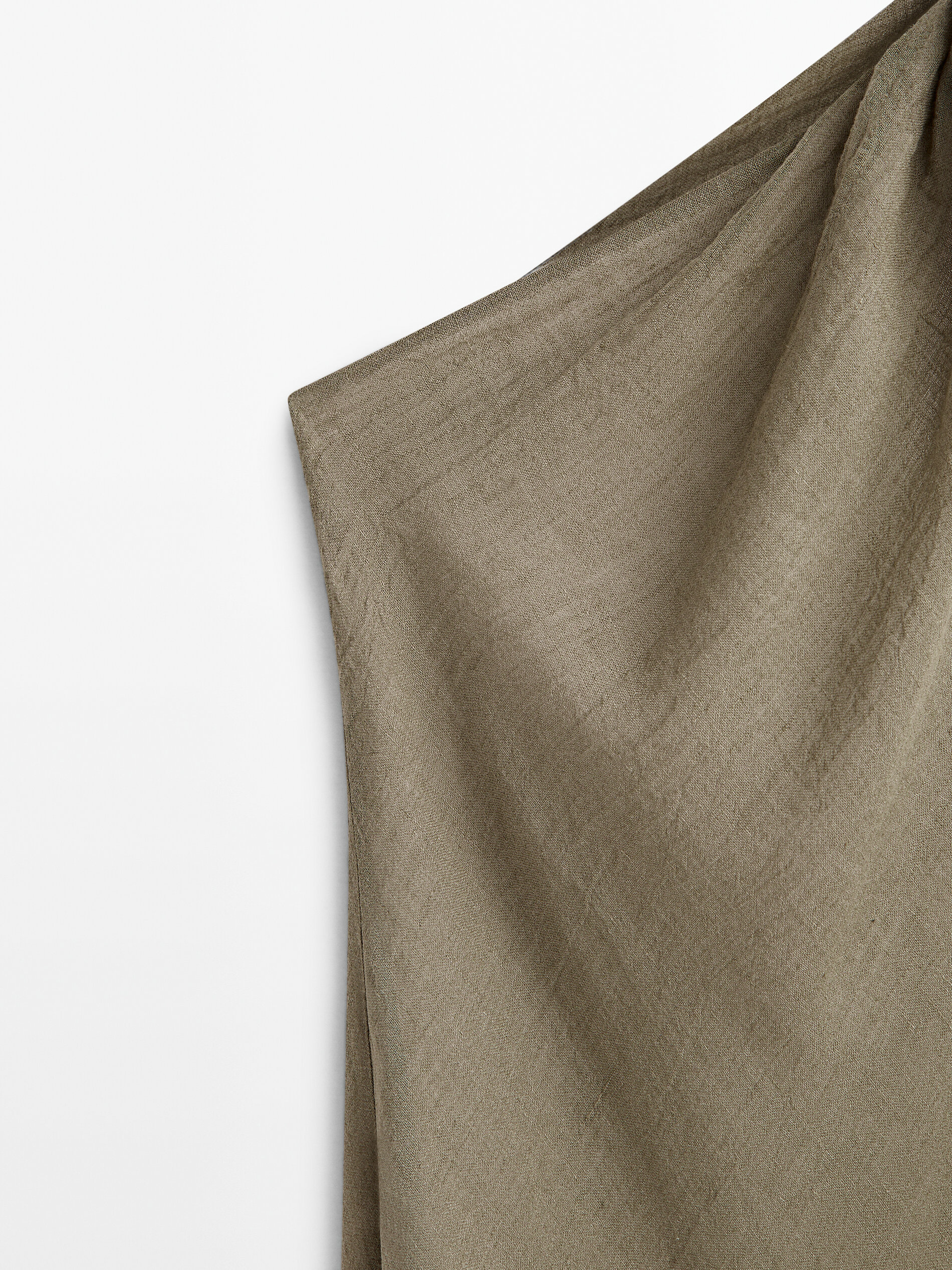 Vestido asimétrico gofrado - Piedra