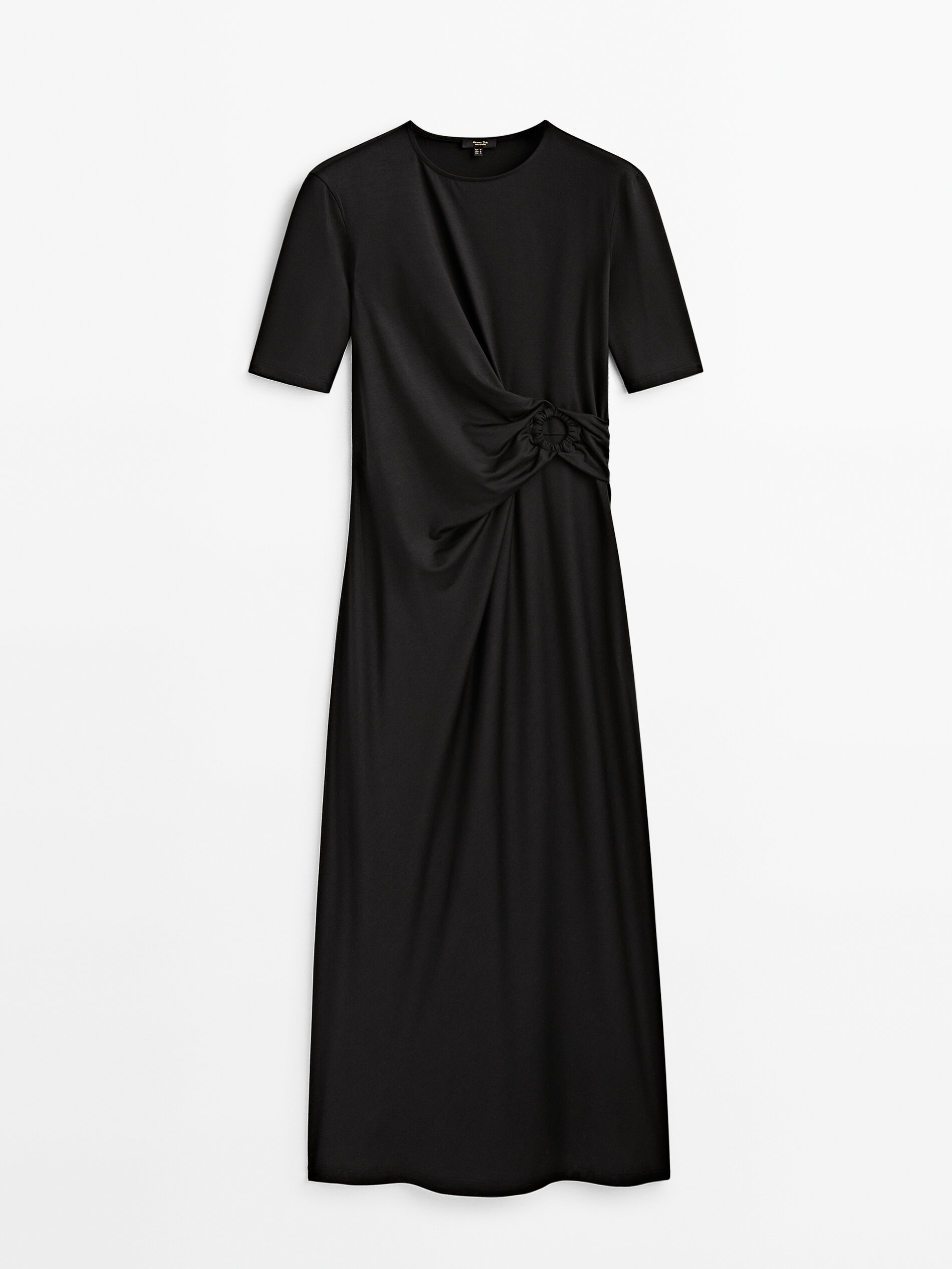 Vestido negro detalle argolla - NEGRO