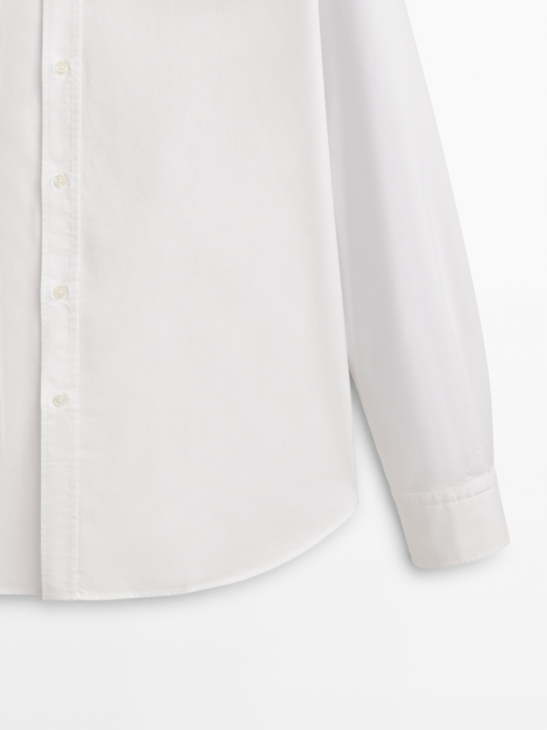 Camisa oxford algodón slim fit - BLANCO