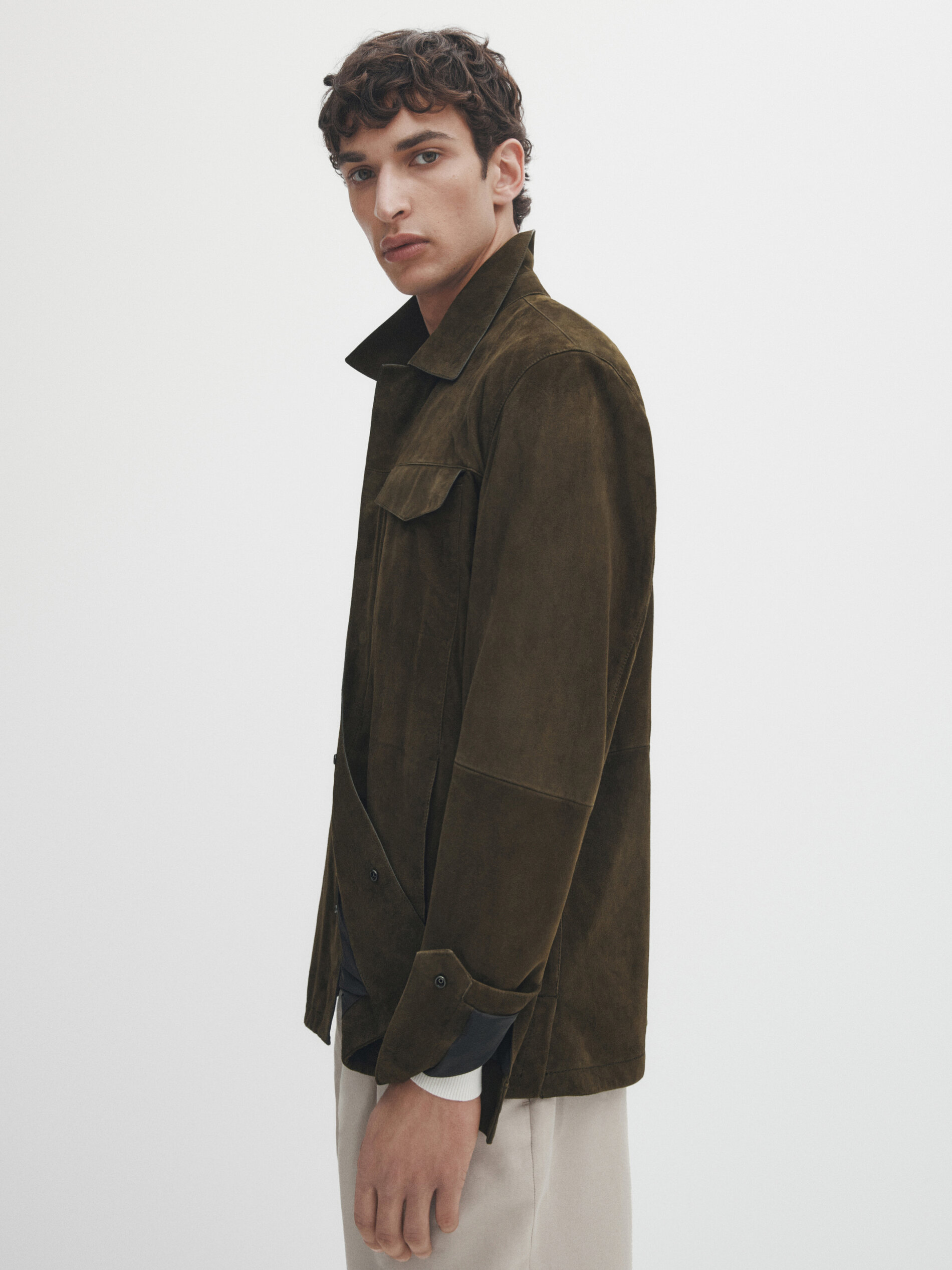 Sobrecamisa ante chaleco desmontable - KAKI OSCURO