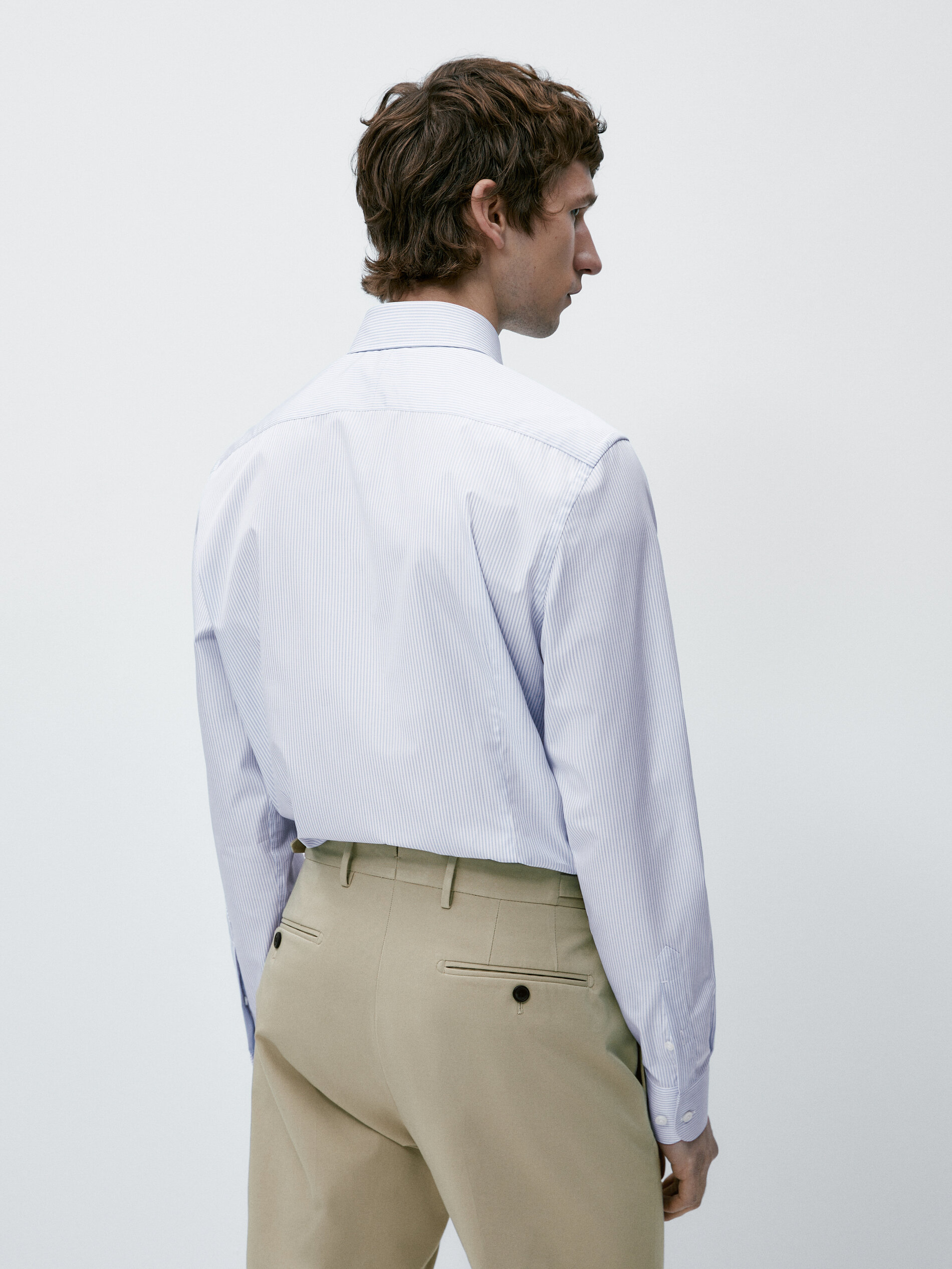 Camisa rayas easy iron slim fit - CELESTE