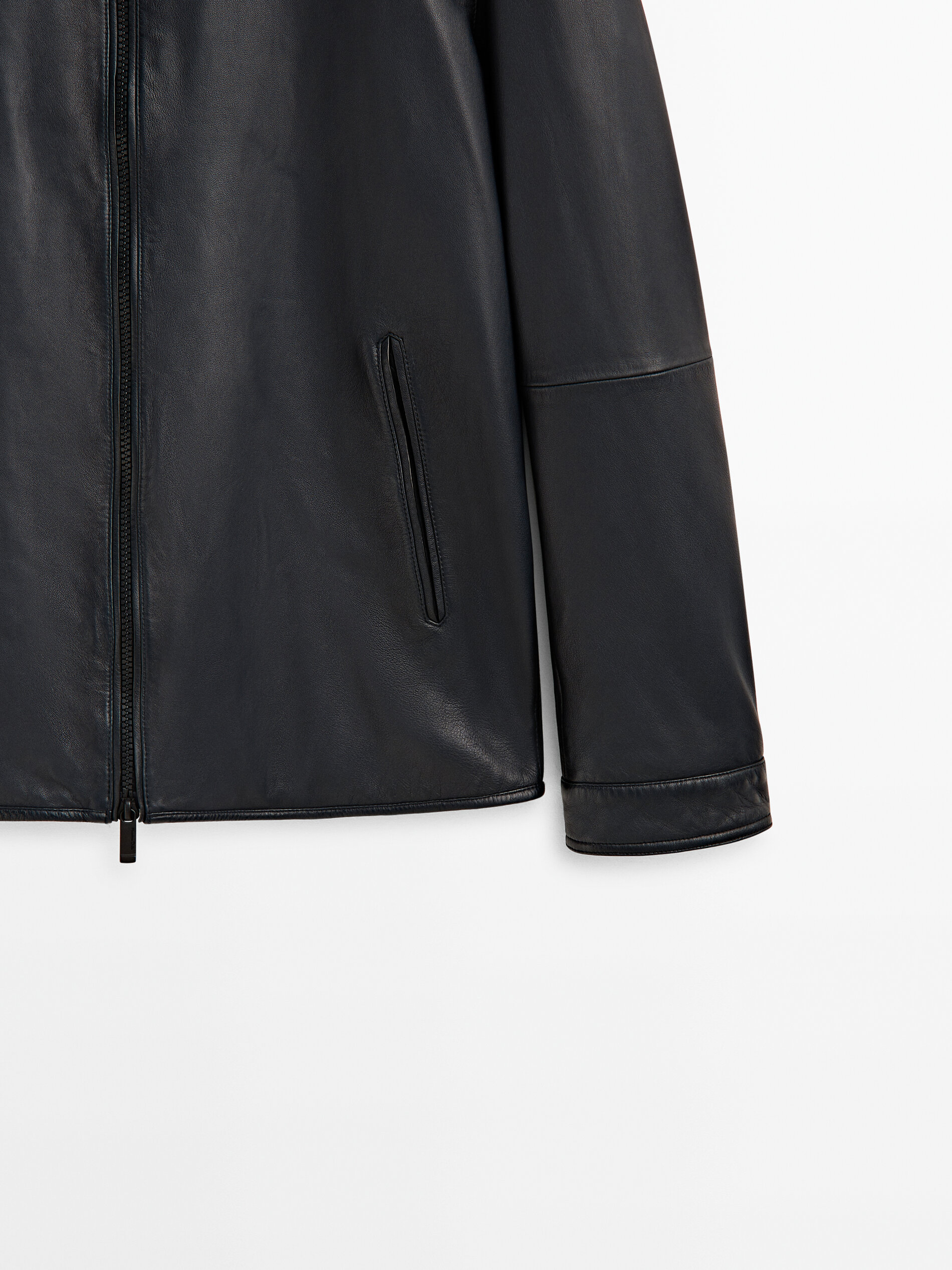 Chaqueta piel napa azul - AZUL