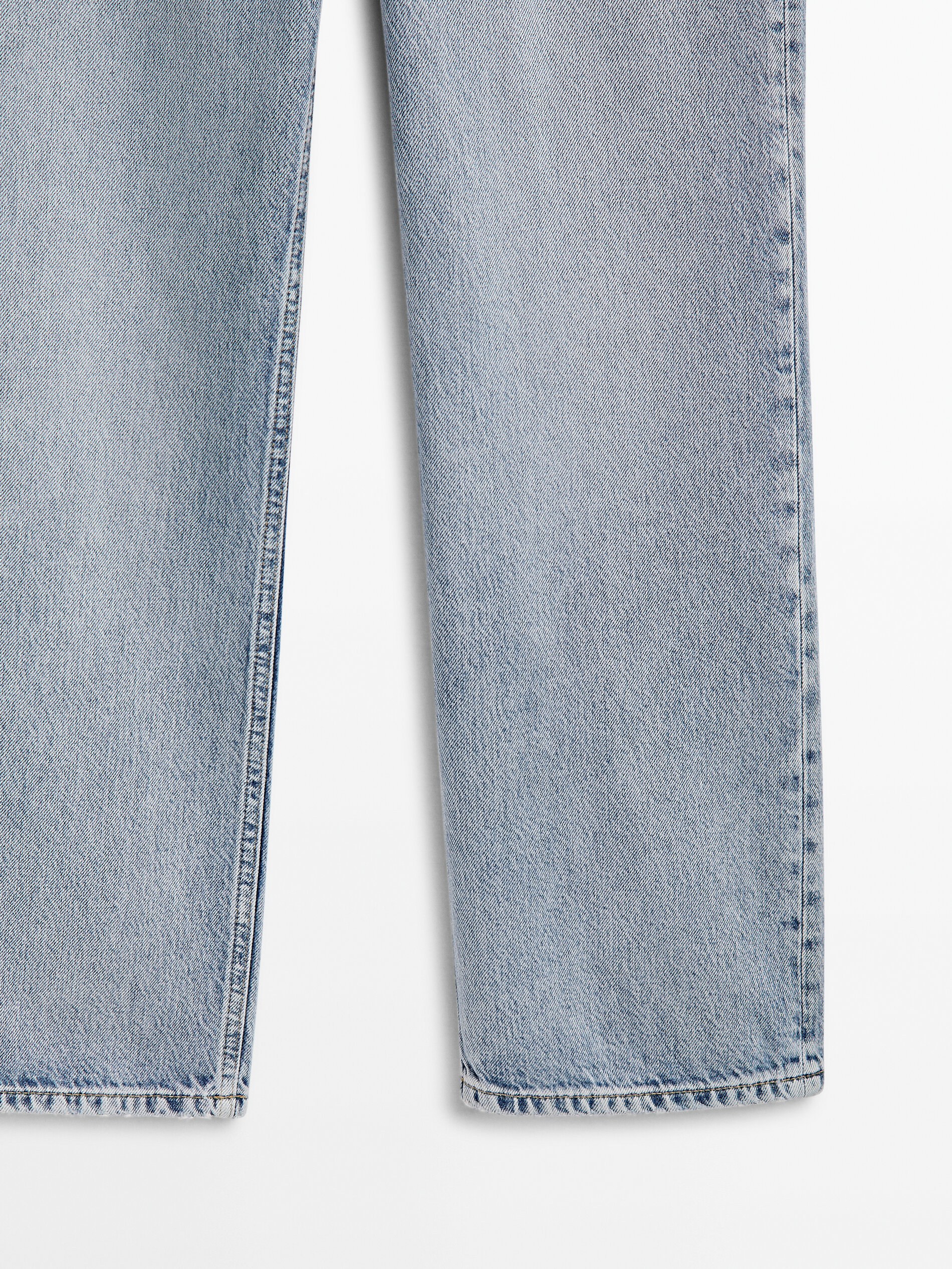 Pantalón vaquero tiro alto corte recto - Azul Claro