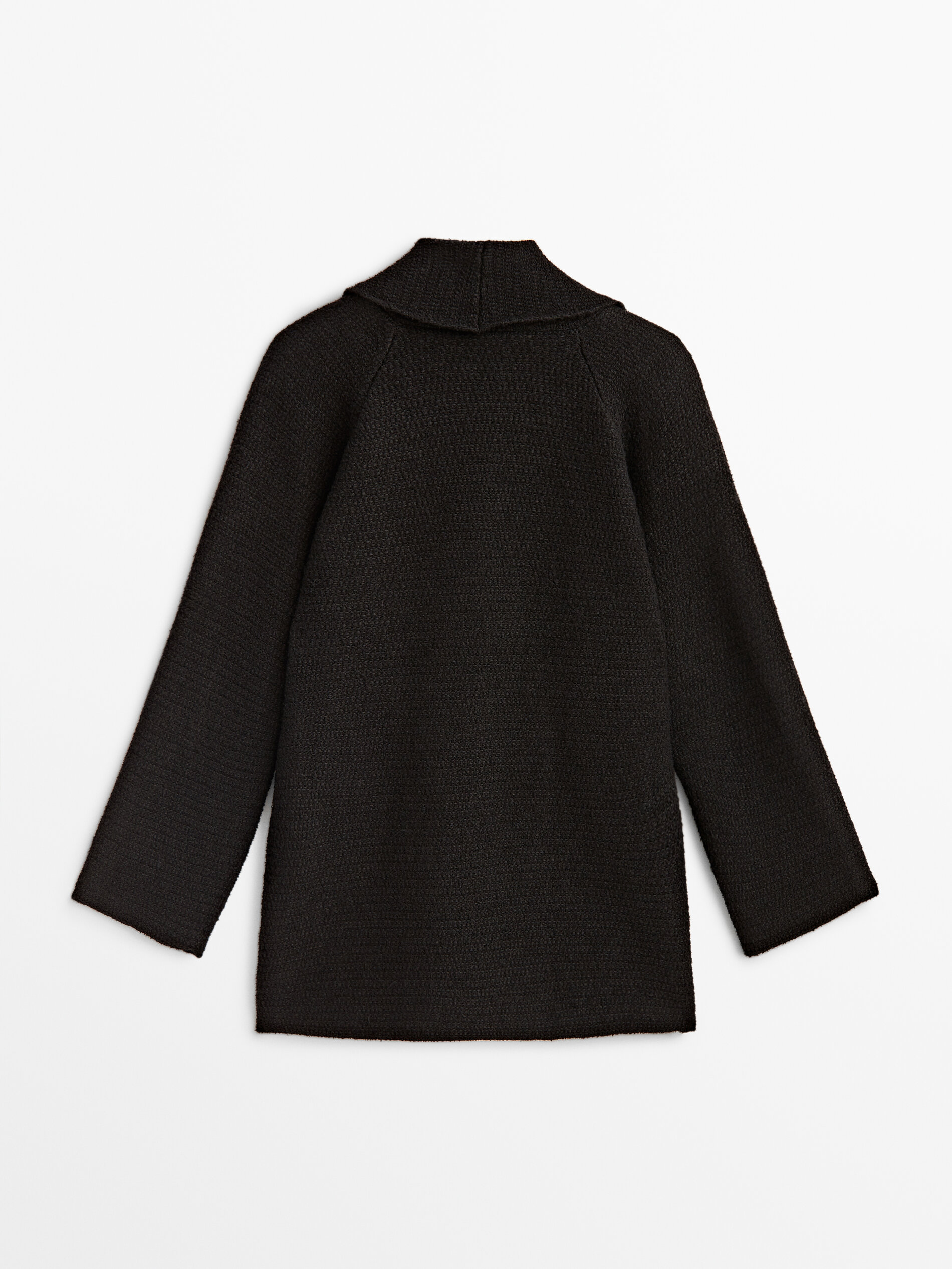 Cárdigan cruzado textura botones - NEGRO