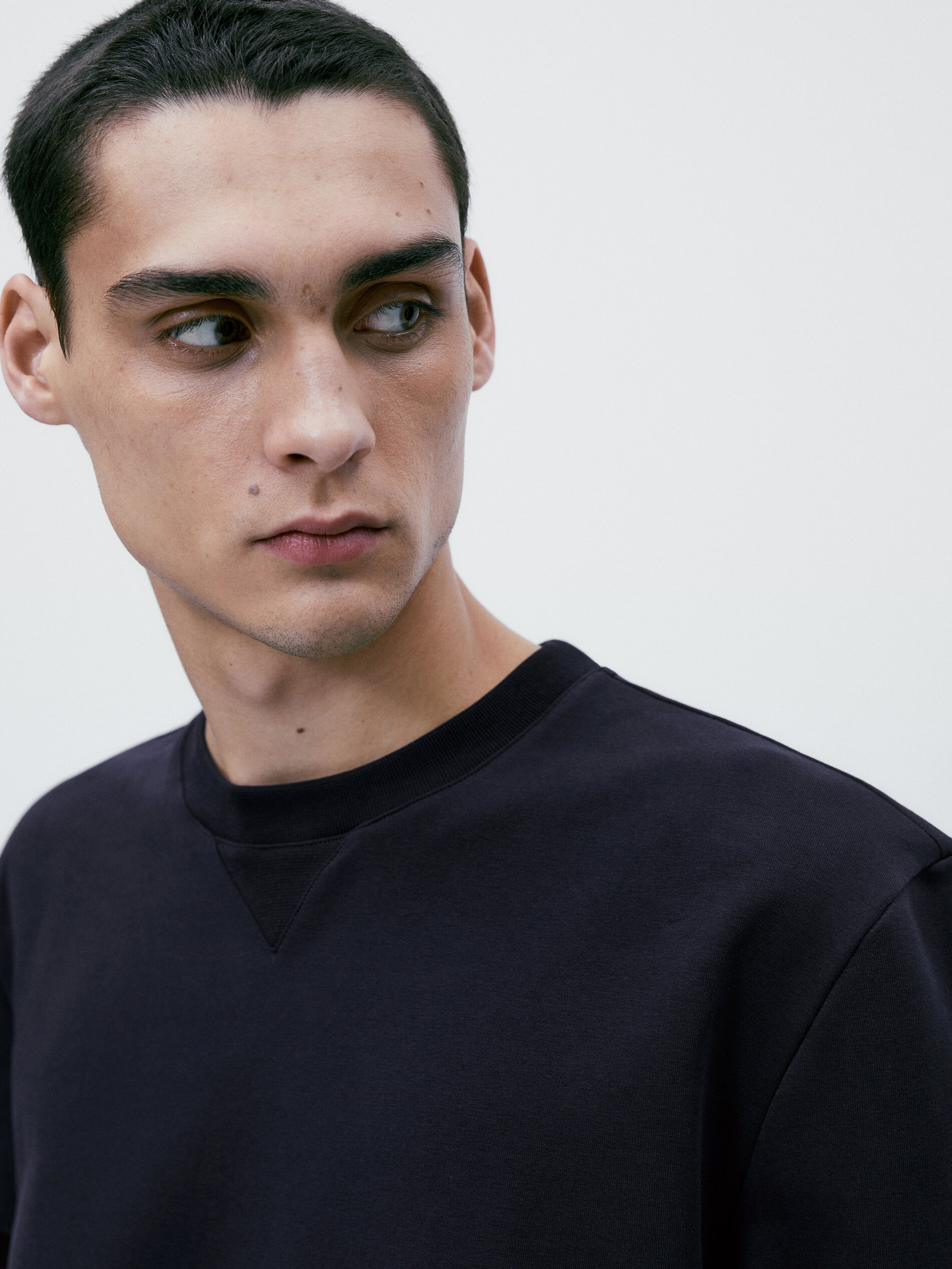 Sudadera lisa mezcla algodón - AZUL MARINO