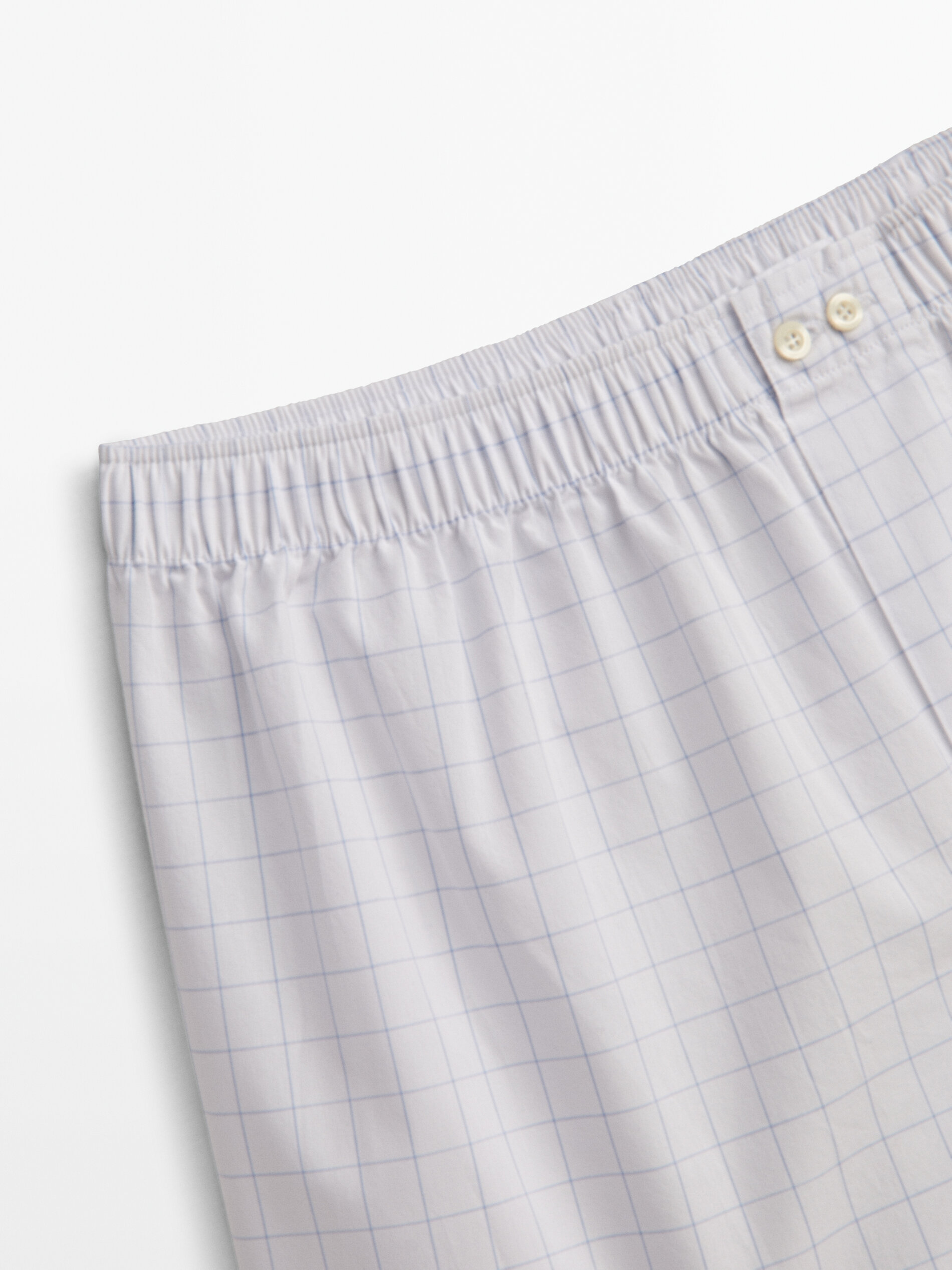 Calzoncillo popelín cuadros - CELESTE