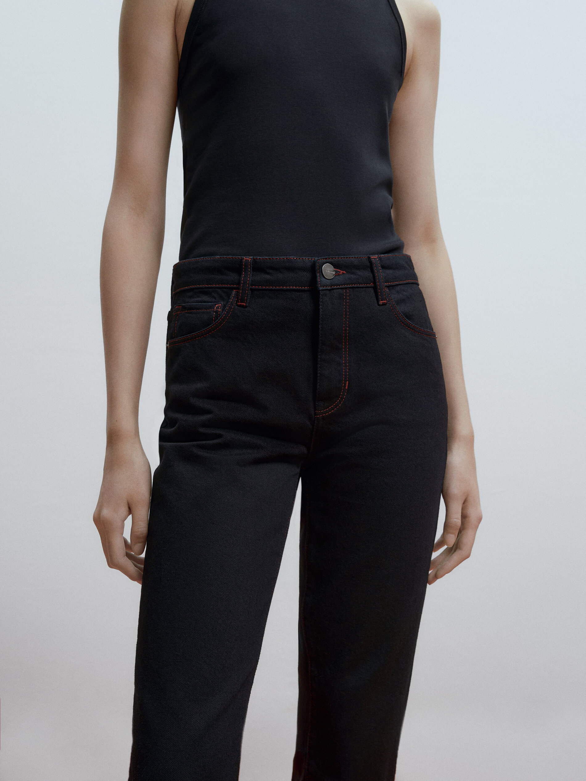 Pantalón vaquero tiro alto slim fit - AZUL