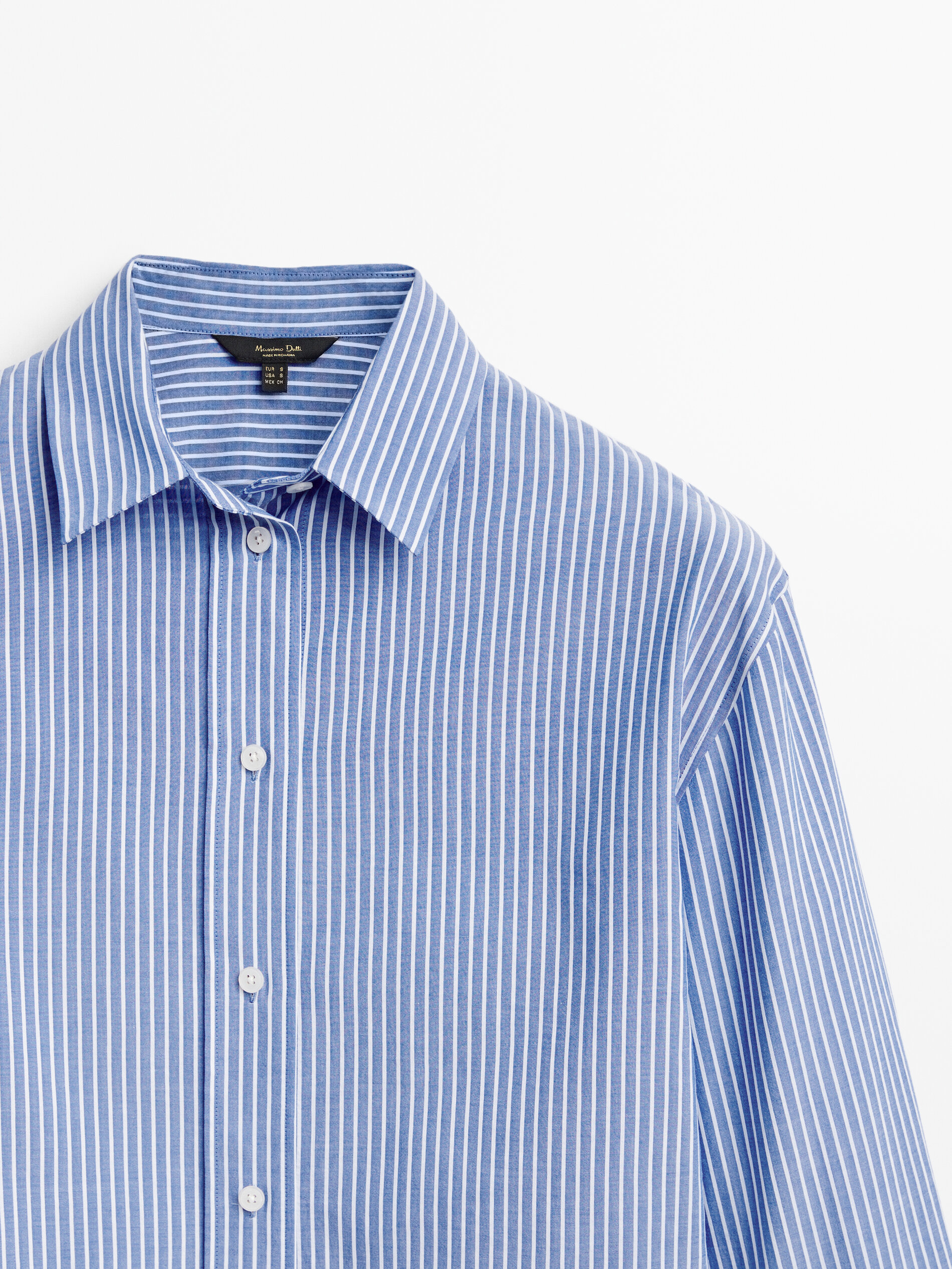 Camisa rayas algodón - AZUL