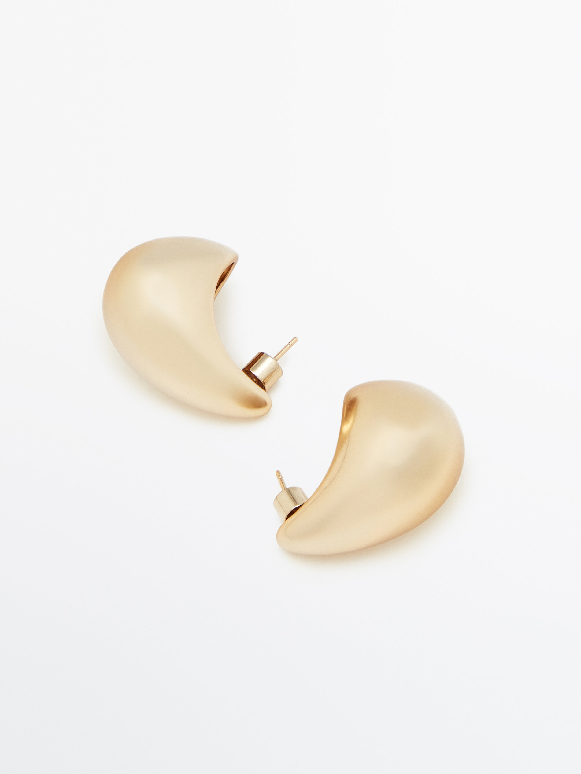 Pendientes dorados anchos baño oro - ORO