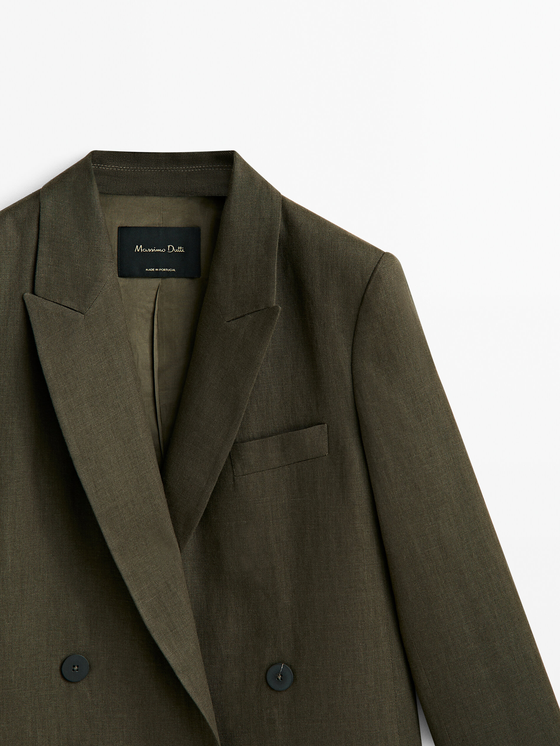 Americana traje 100% lino falso cruce - GRIS