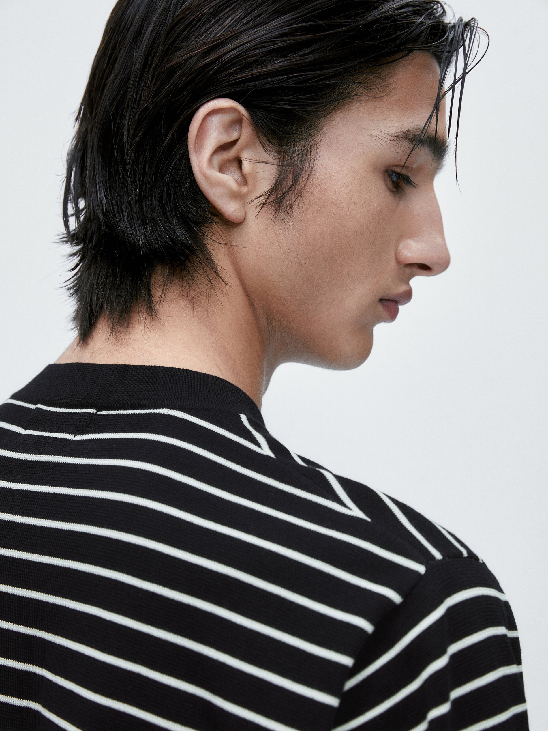 Jersey punto milano rayas - AZUL MARINO