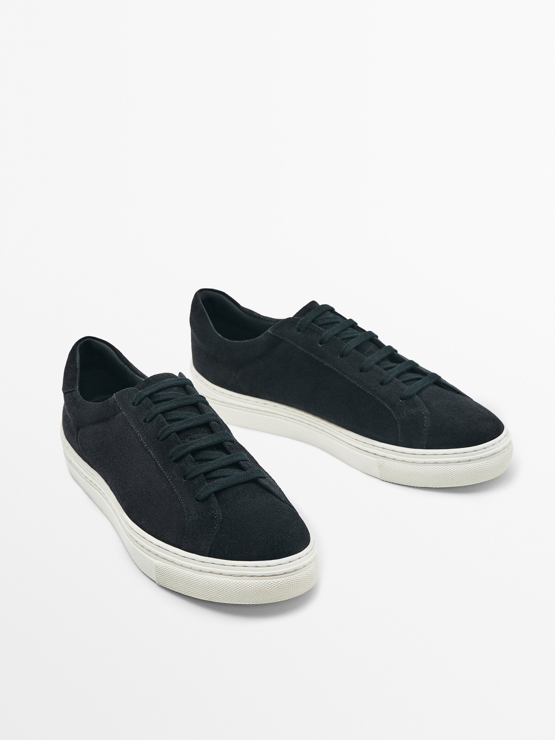 Deportivo piel serraje - AZUL