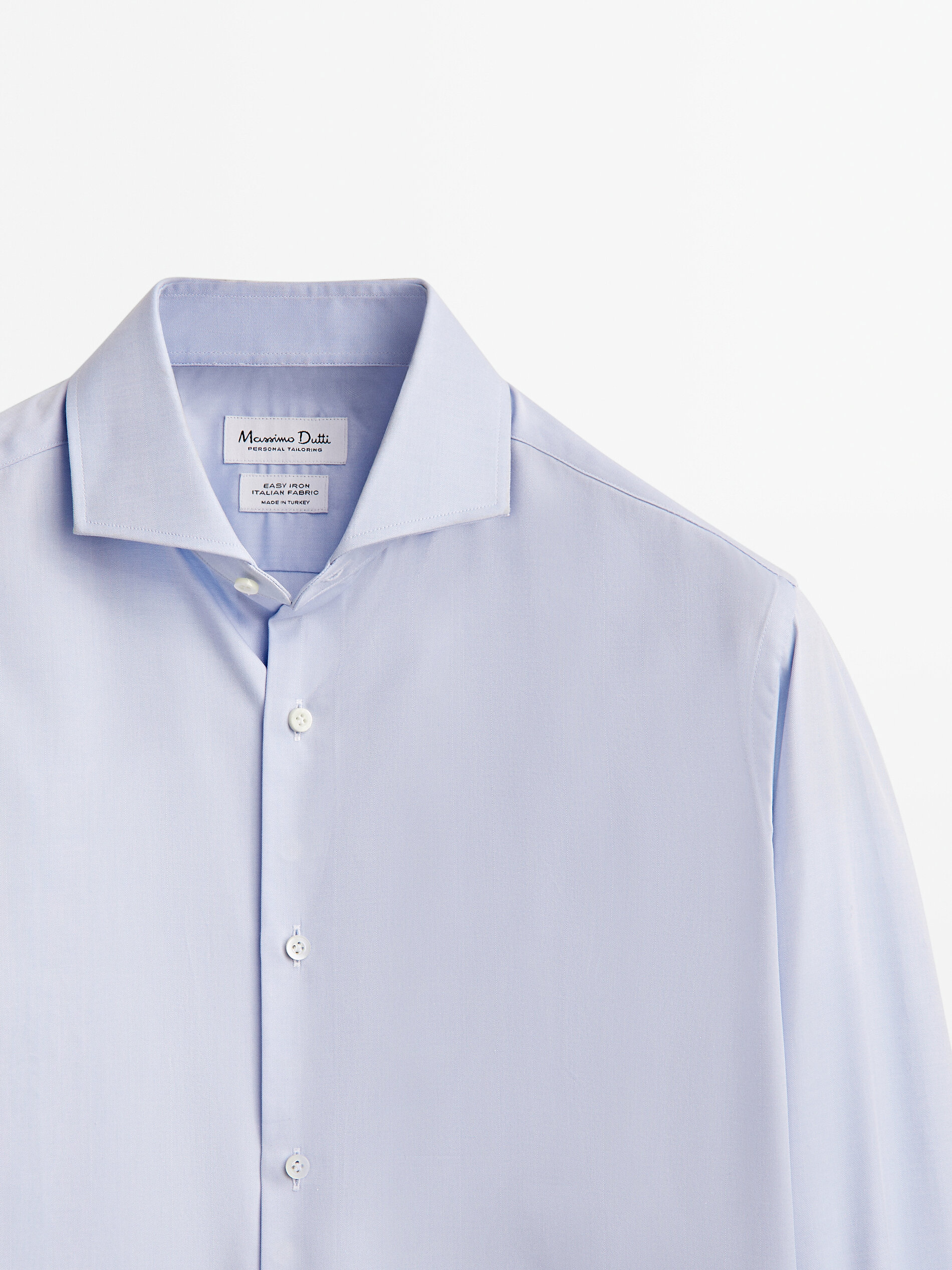 Camisa sarga easy iron slim fit - CELESTE