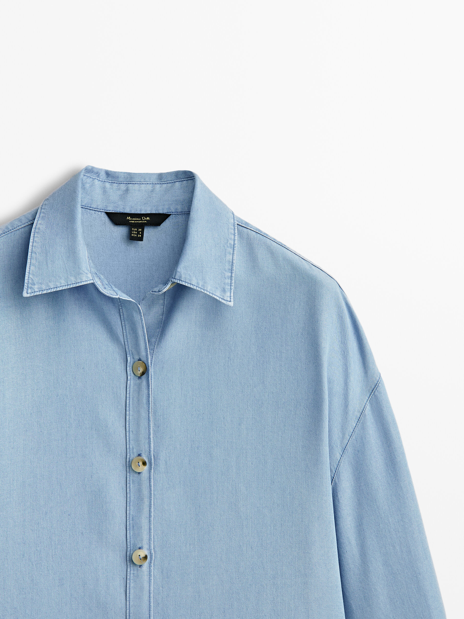 Camisa fluida efecto denim - AZUL MEDIO