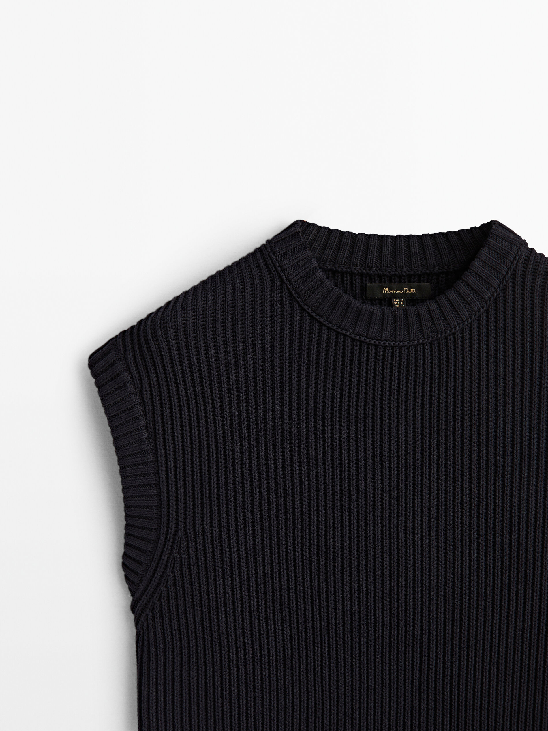 Chaleco de punto algodón - AZUL MARINO