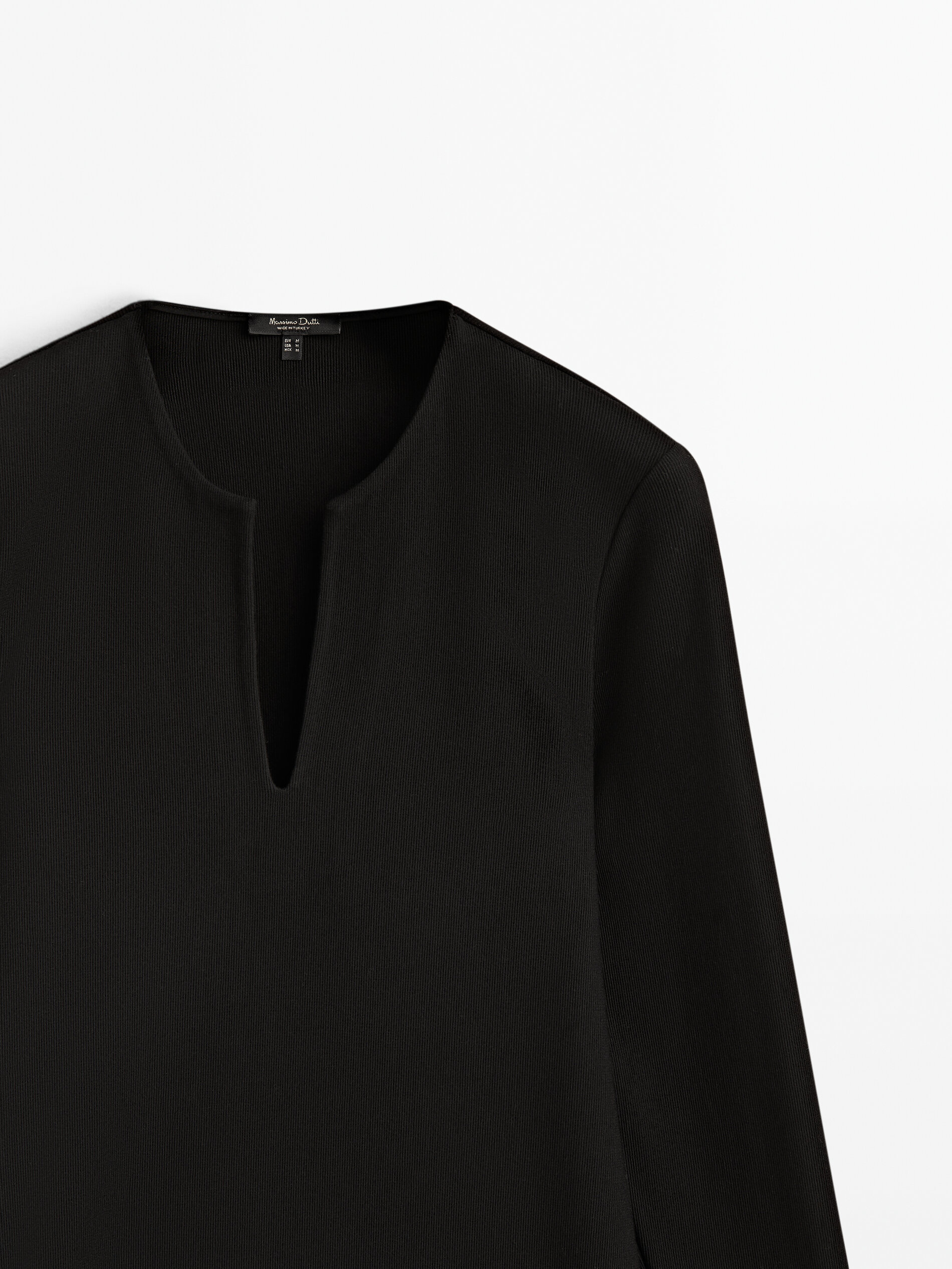 Vestido corto negro mini escote - NEGRO