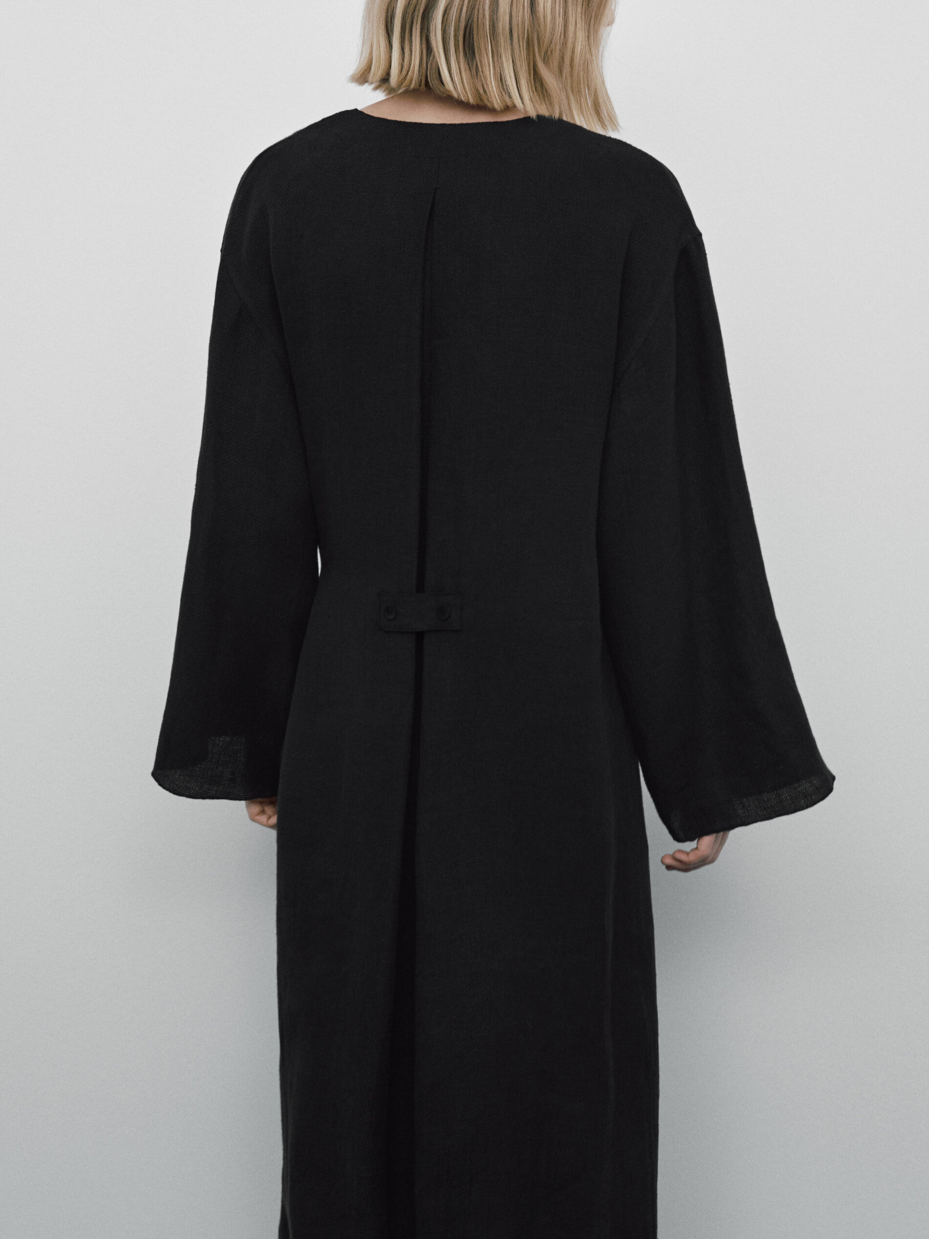 Blusón kimono lino Limited Edition - NEGRO