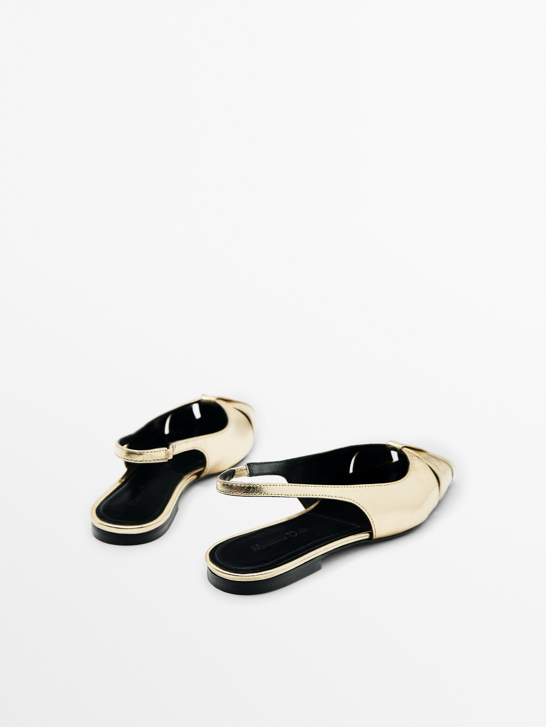 Zapato plano piel destalonado - DORADO