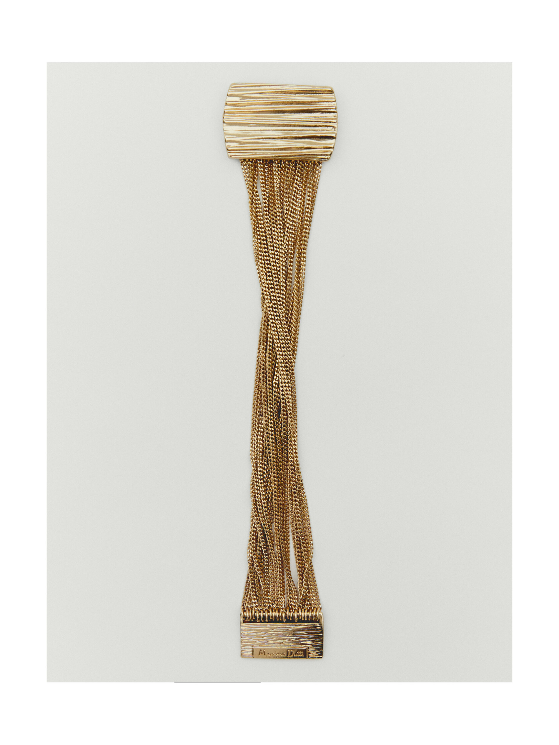 Pulsera cadenas textura baño oro - DORADO