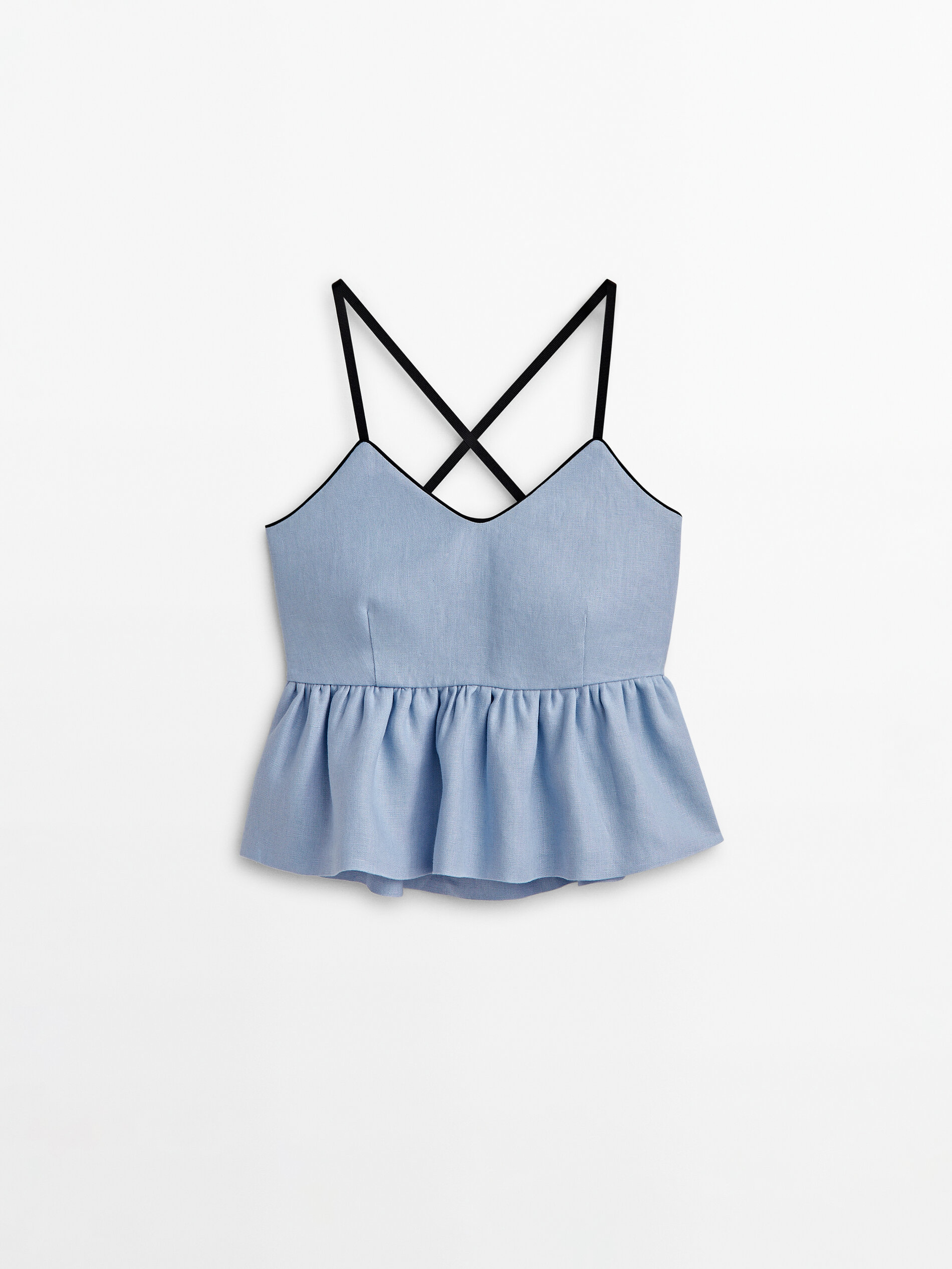 Top peplum lino -Studio - CELESTE