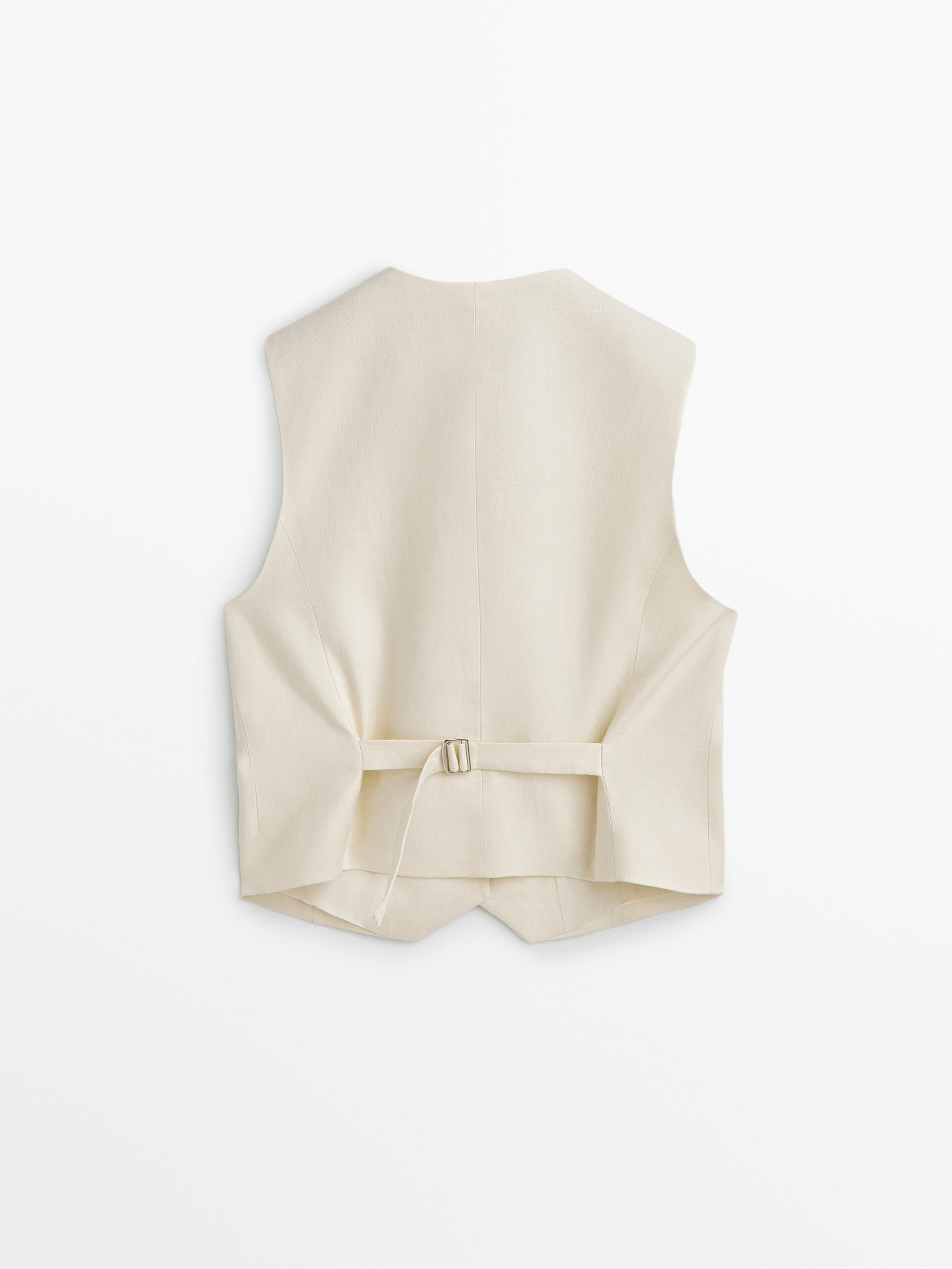 Chaleco traje 100% lino - Vainilla