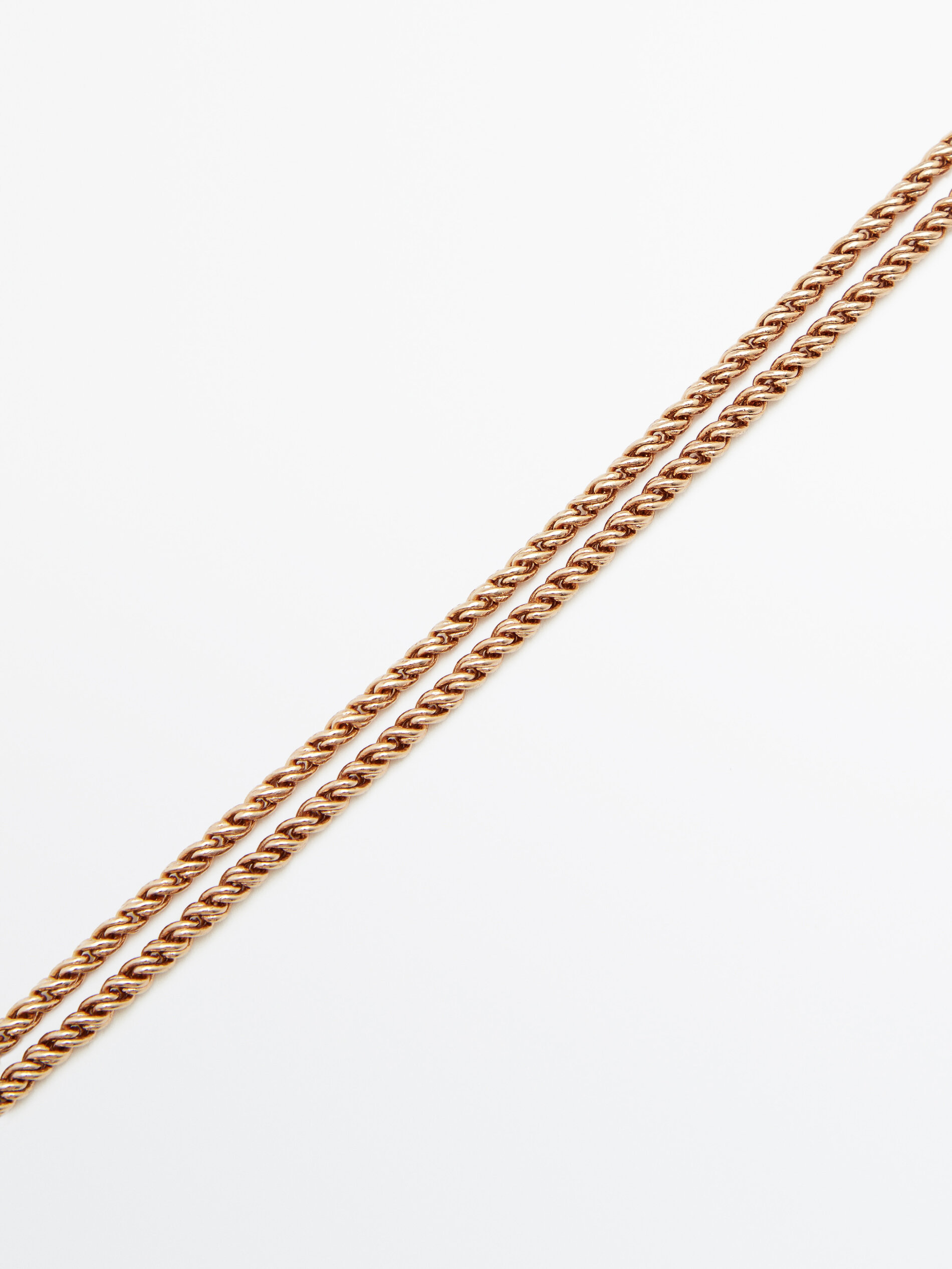 Collar doble cadena baño oro - DORADO