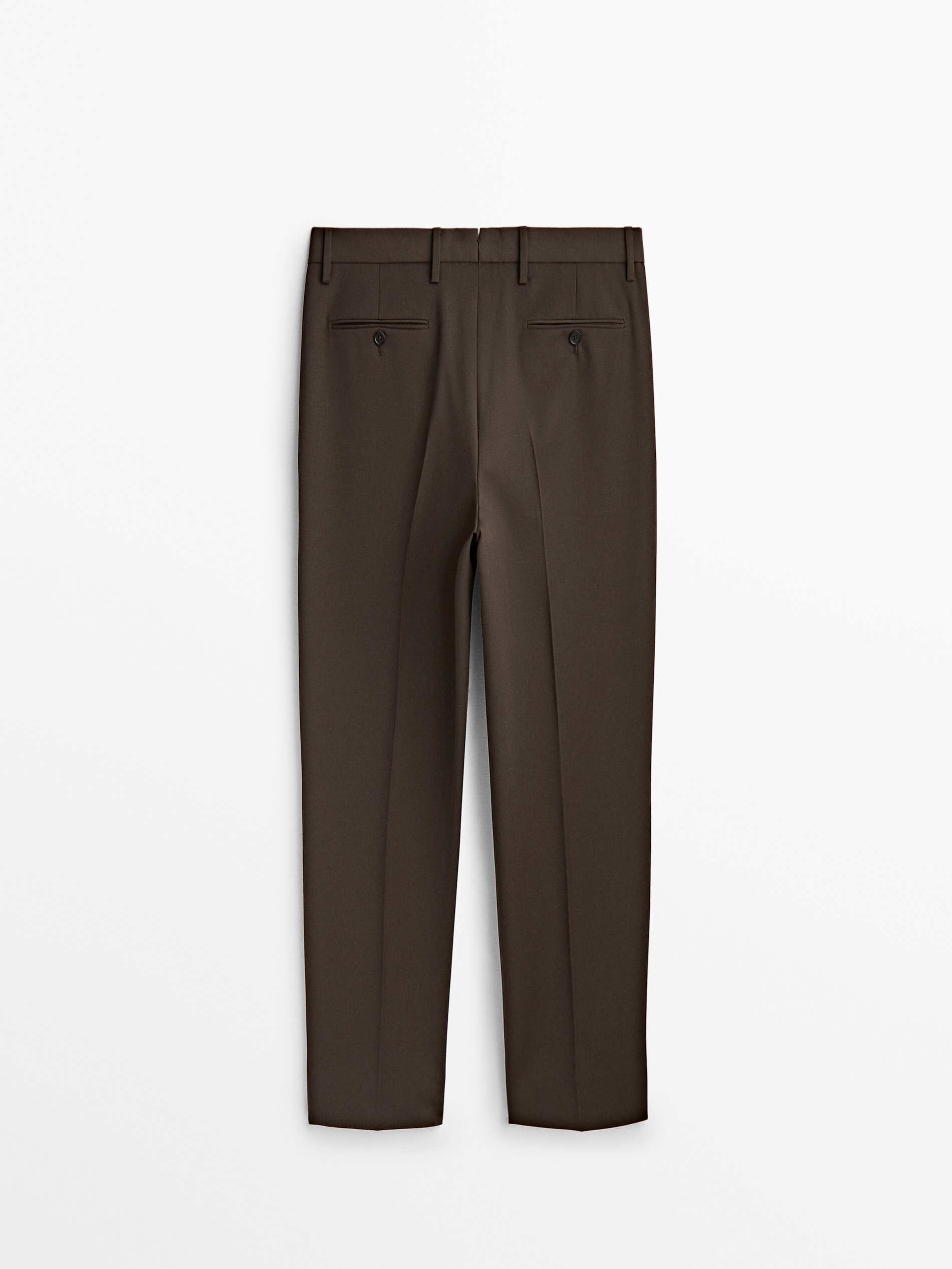 Pantalón lana técnica marrón -Studio - Chocolate