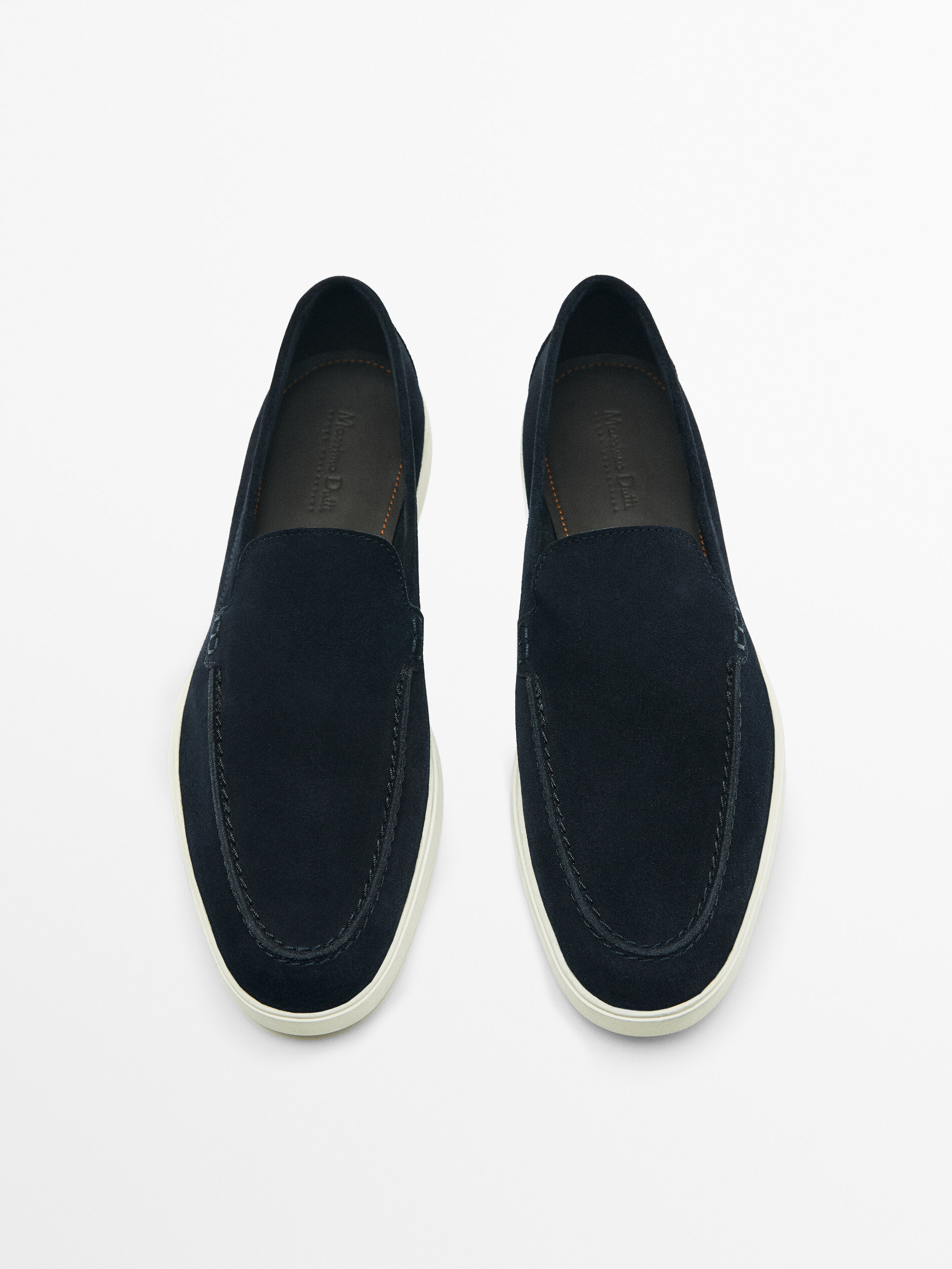 Mocasín piel serraje - AZUL