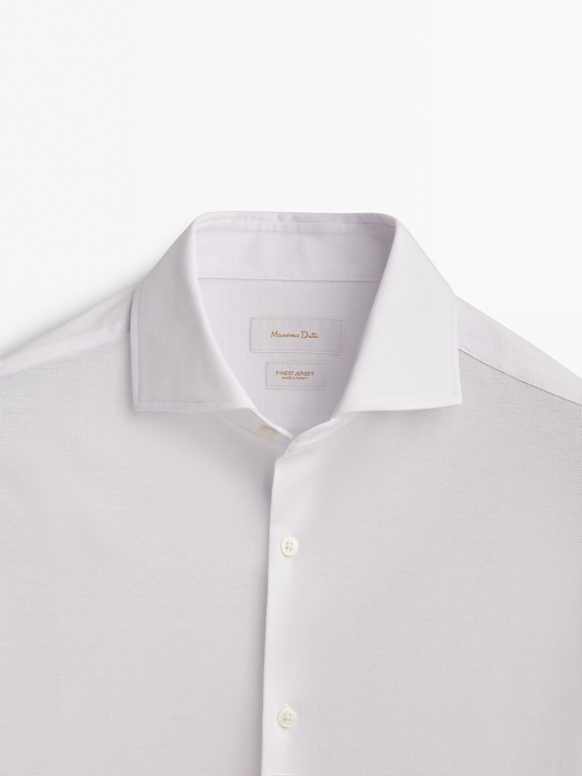 Camisa de punto algodón slim fit - BLANCO
