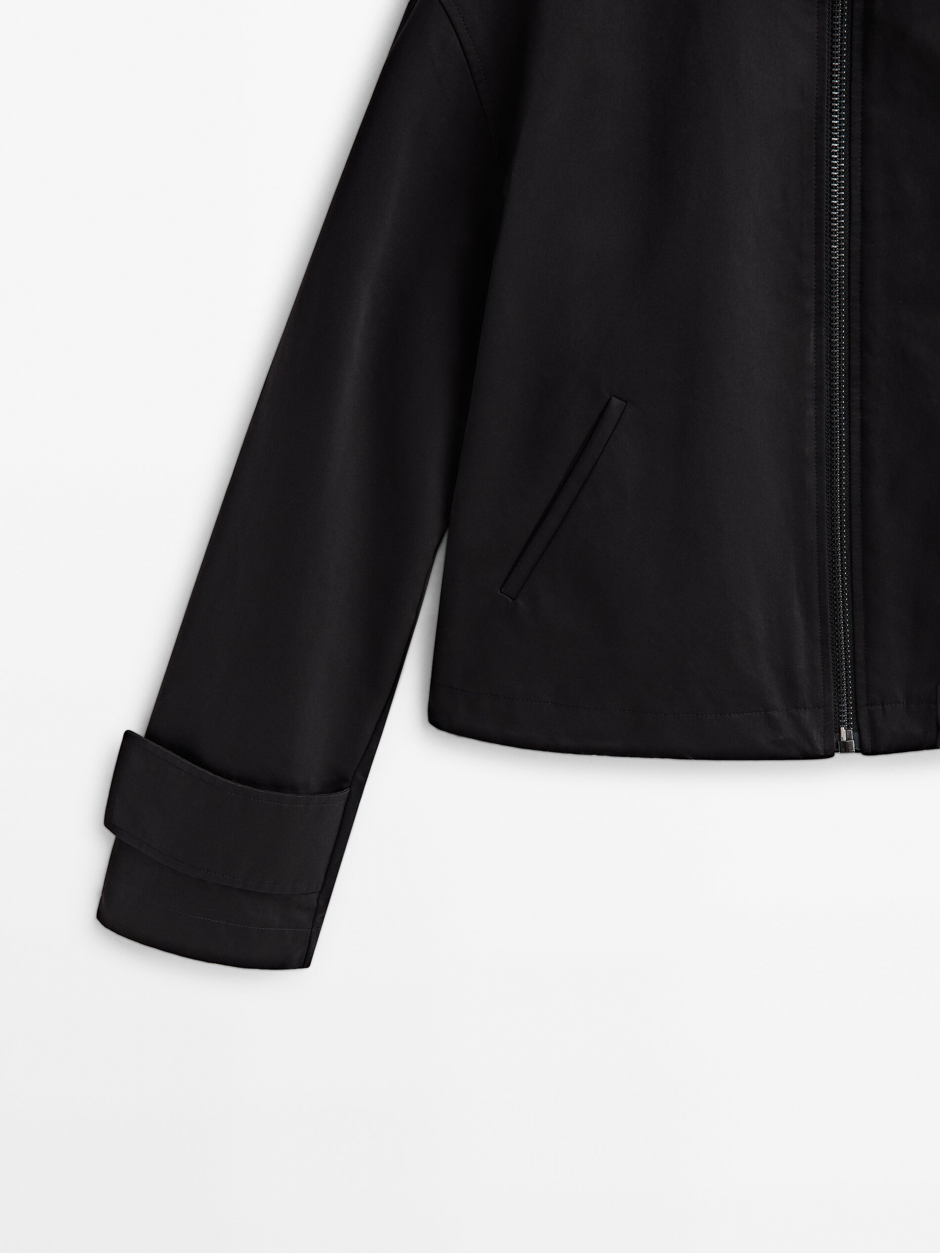 Chaqueta bomber cremallera - NEGRO