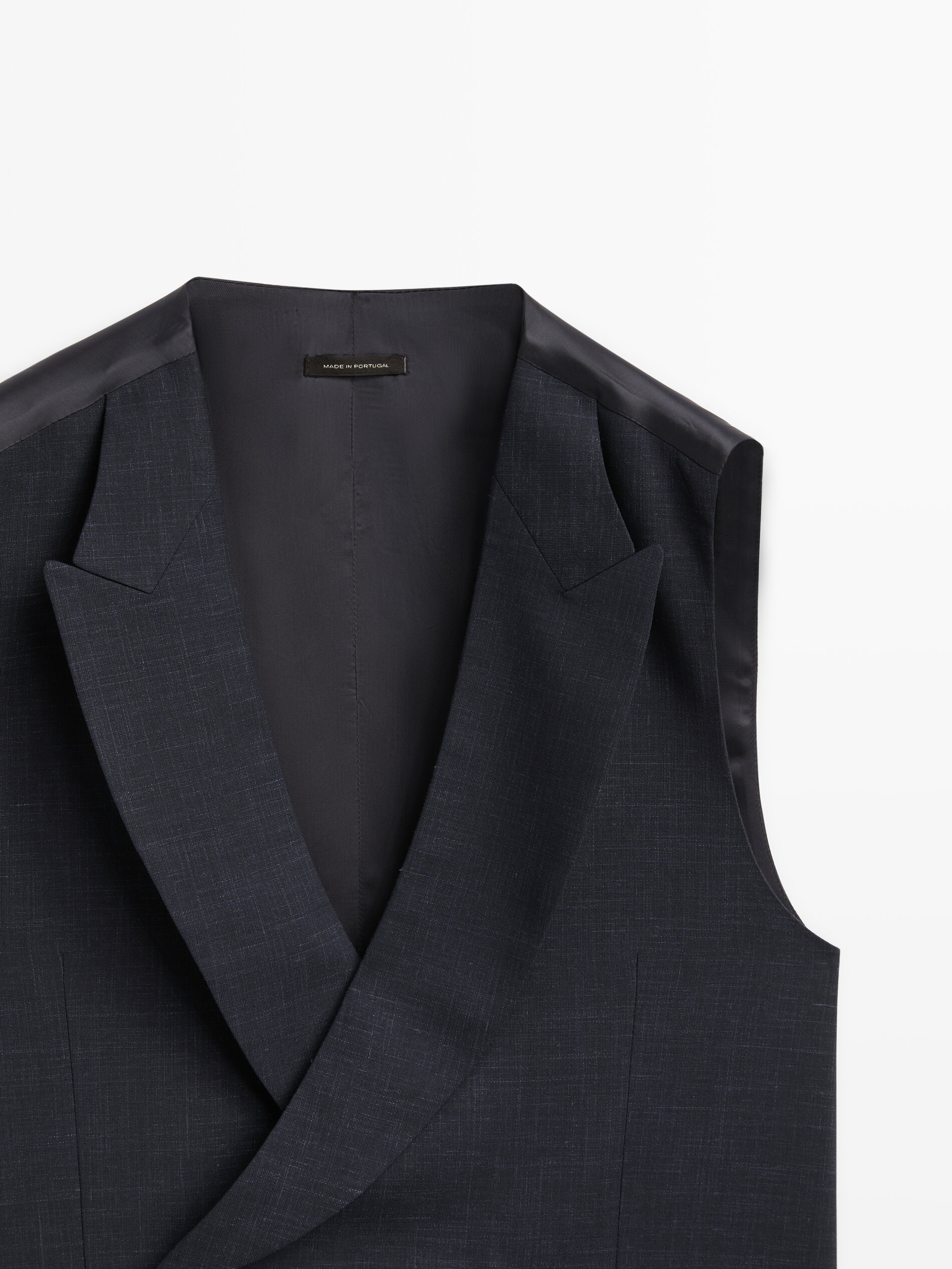 Chaleco traje estructura mezcla lana - AZUL MARINO