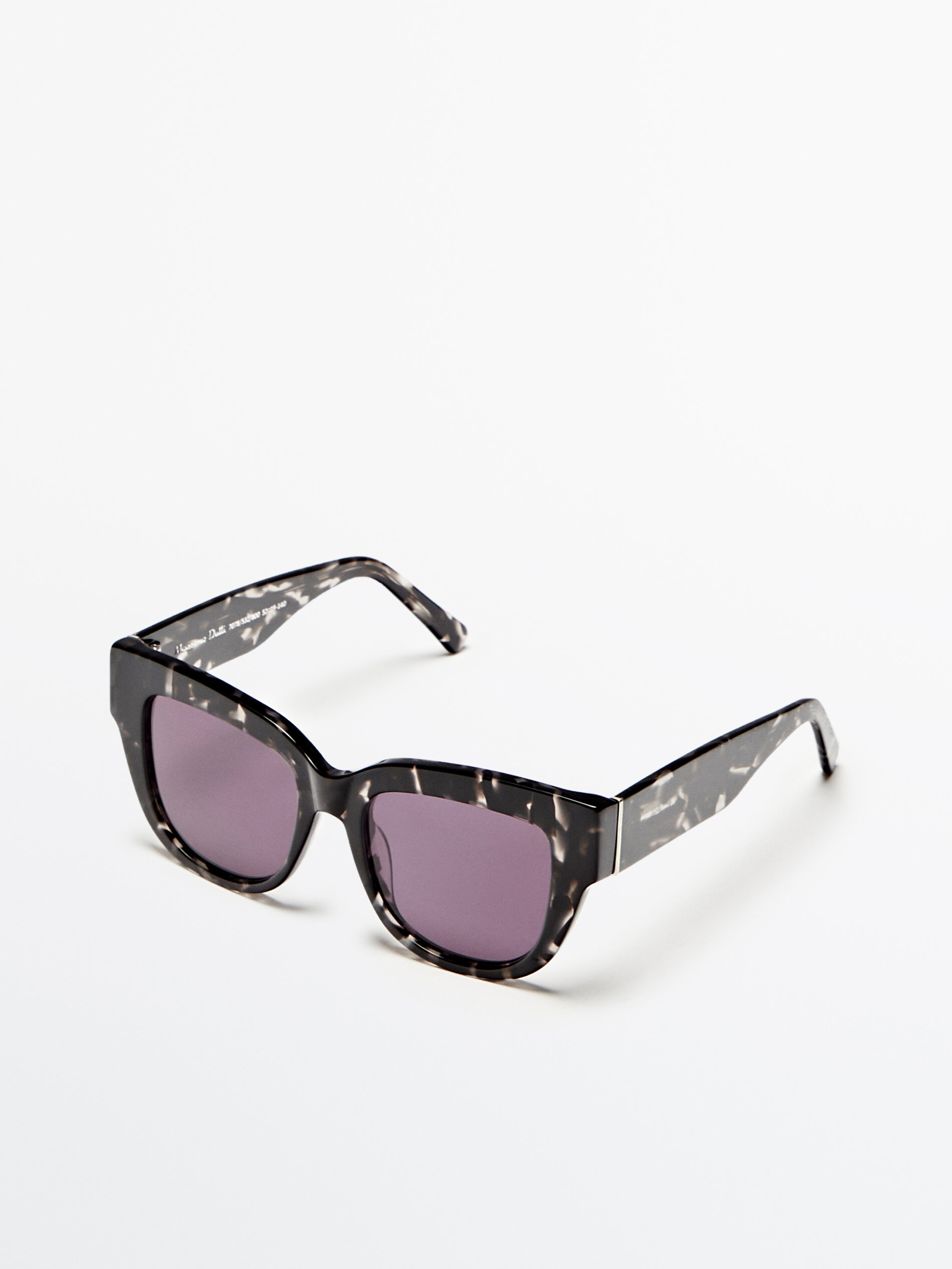 Gafas de sol oversize negras efecto carey - NEGRO