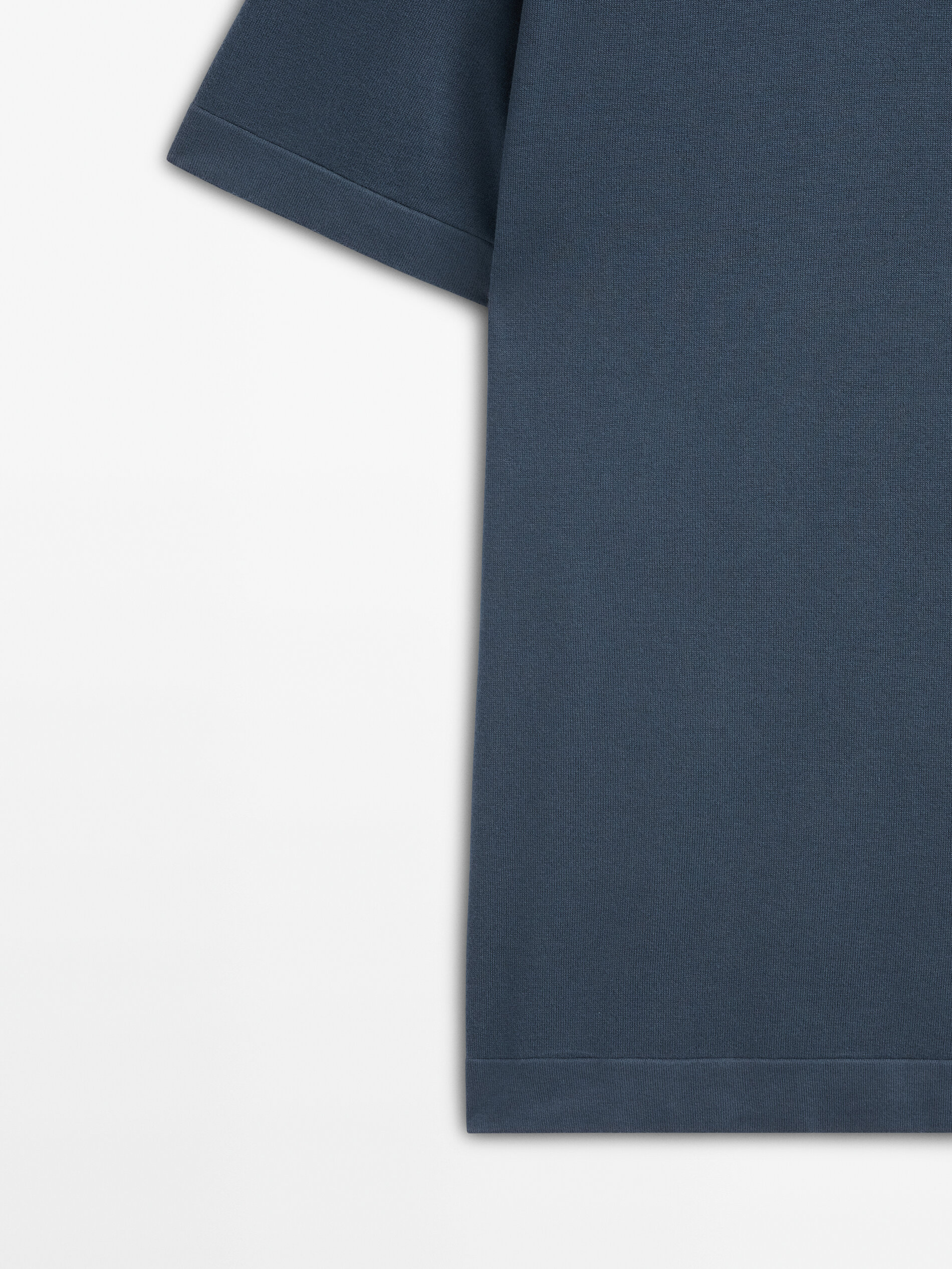 Jersey punto algodón manga corta - Azul Oscuro