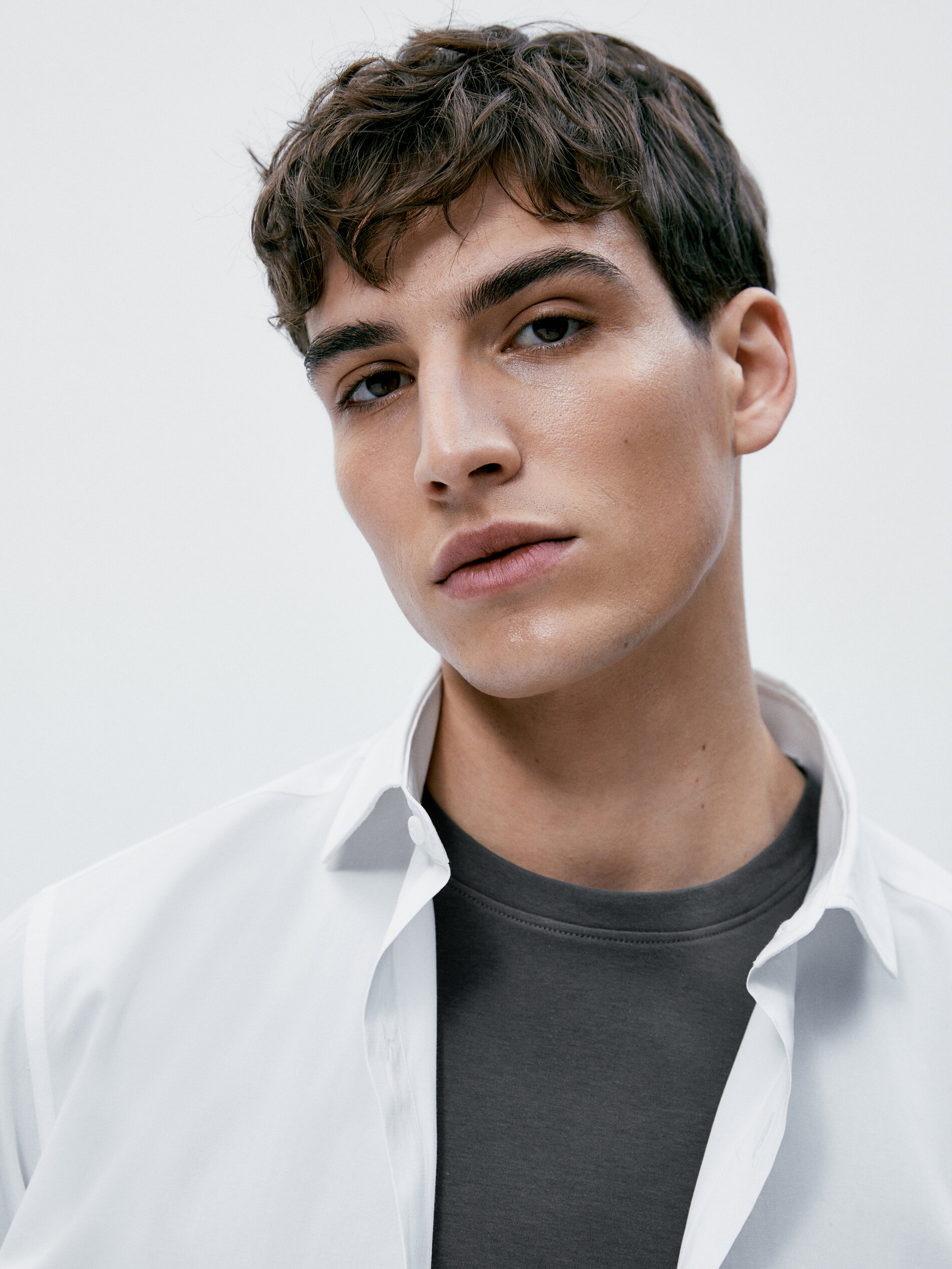 Camisa popelín algodón slim fit - BLANCO