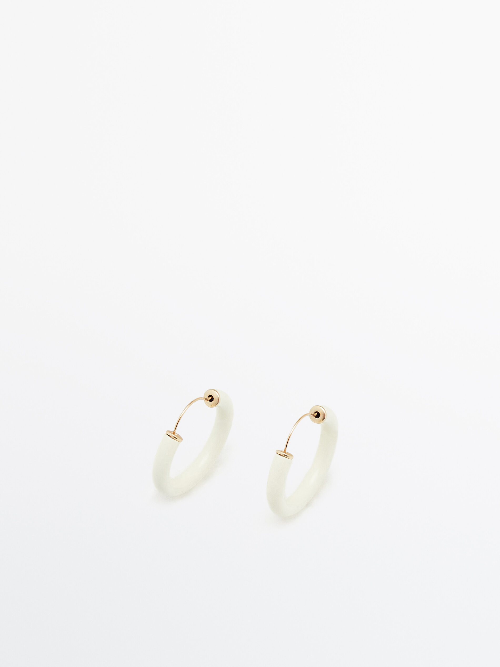 Pendientes aros esmaltados Limited edition - BLANCO
