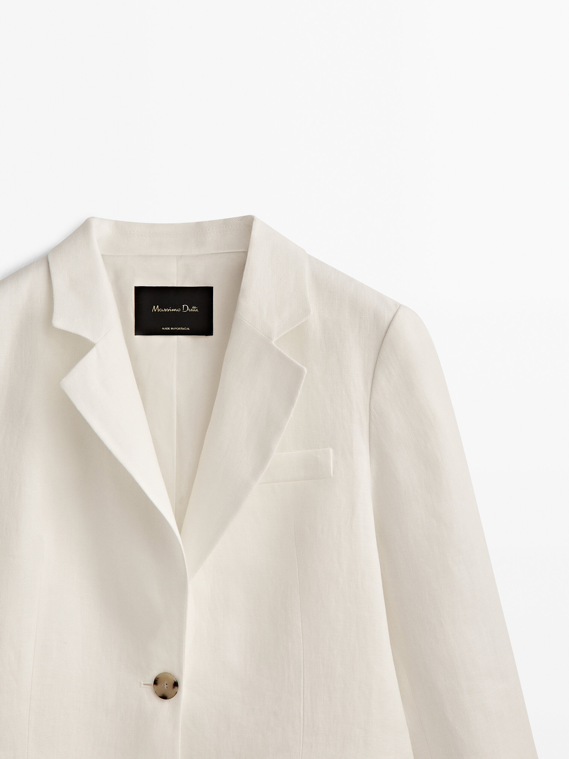 Americana traje 100% lino dos botones - BLANCO