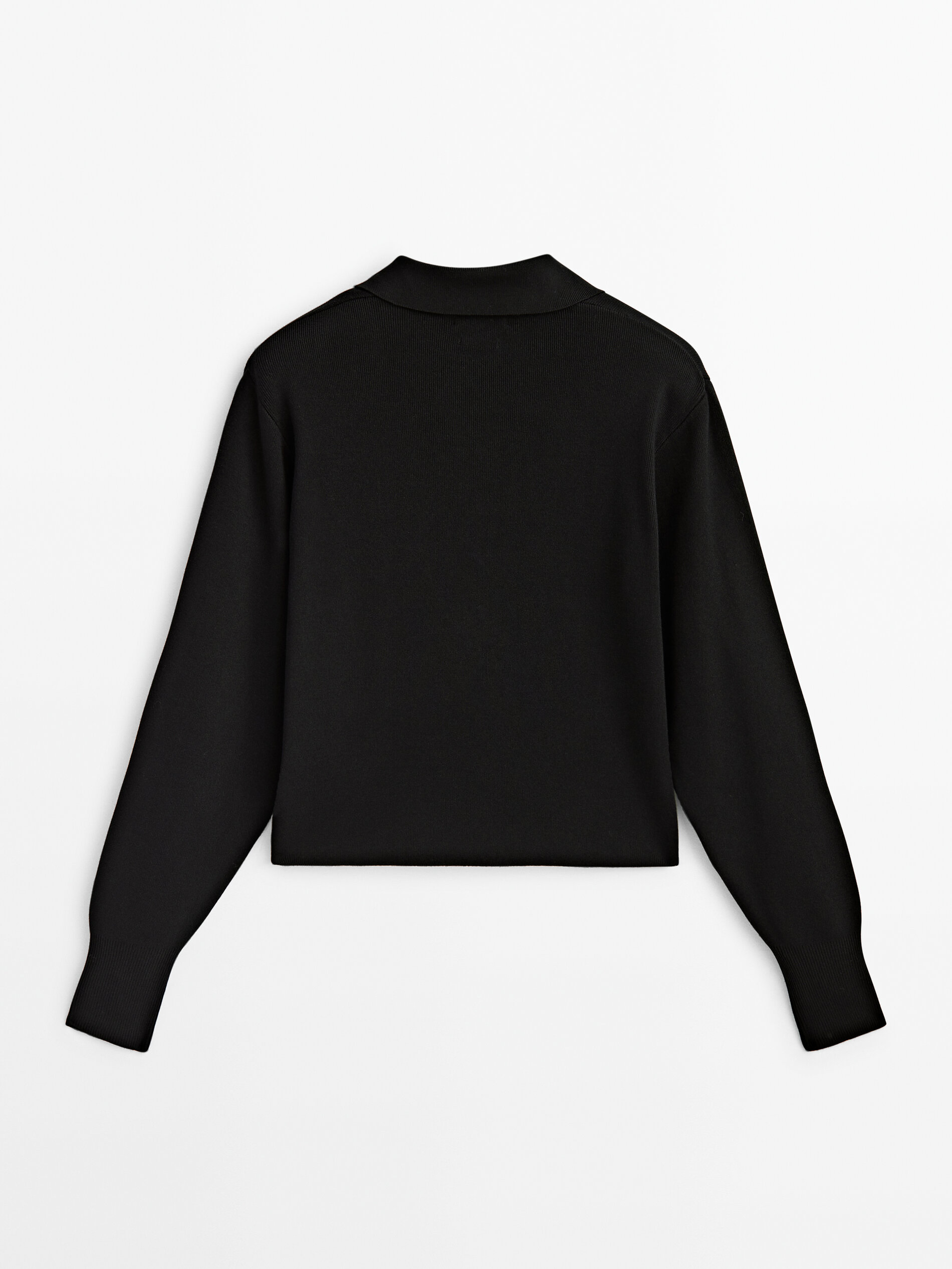 Jersey polo botones con hombreras - NEGRO