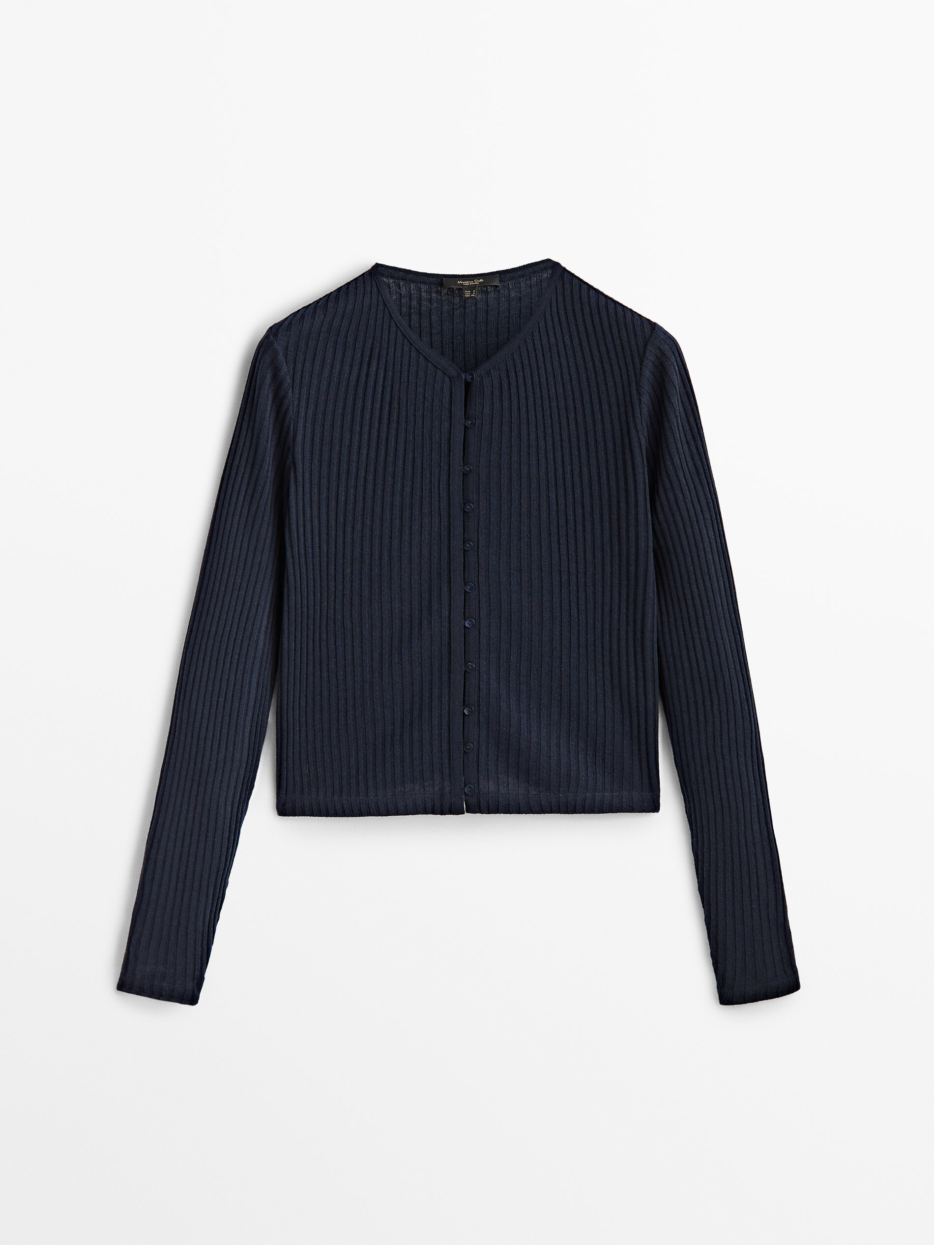 Cárdigan canalé botones - AZUL MARINO