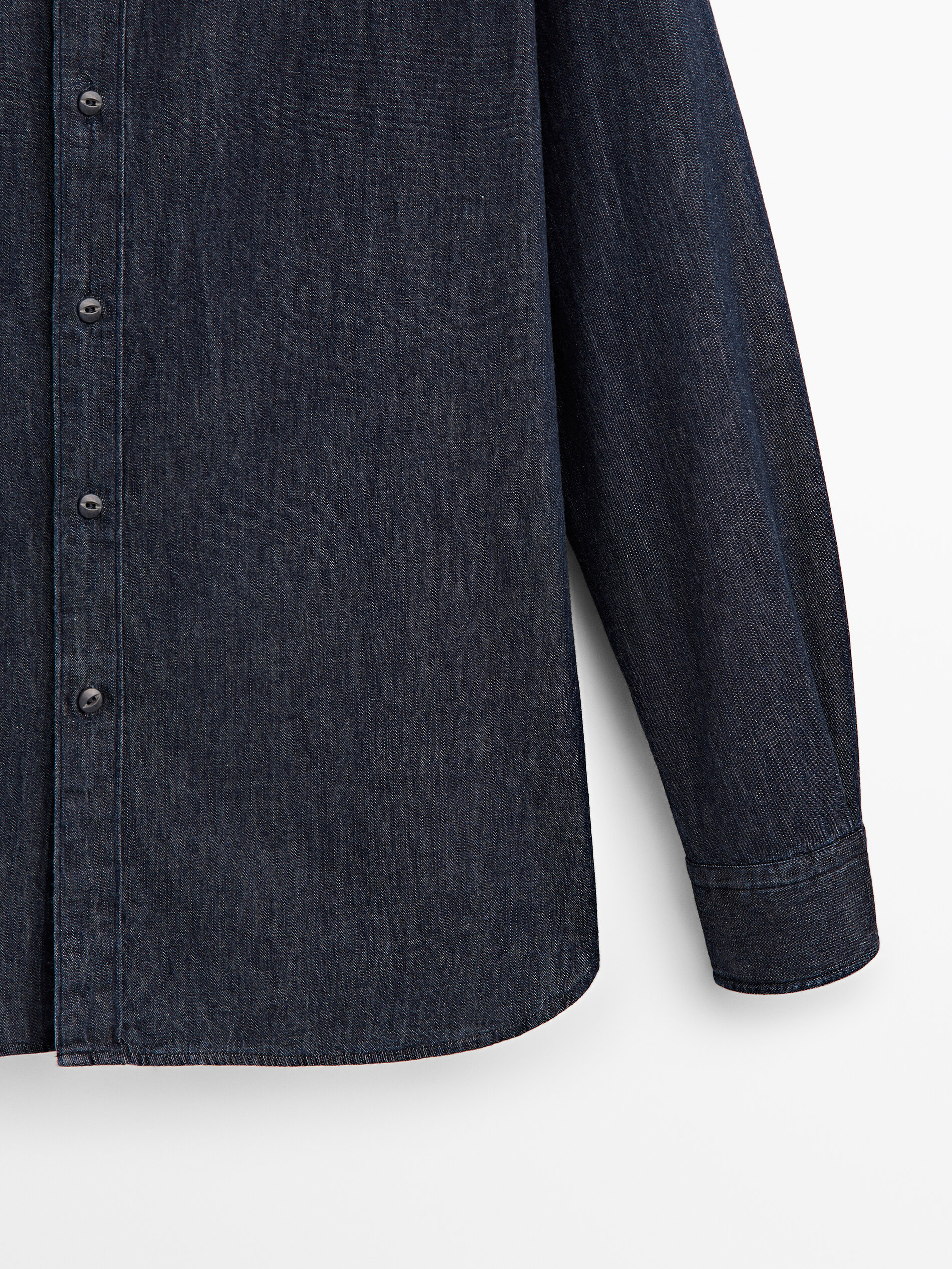 Camisa denim 100% algodón regular fit - AZUL OSCURO