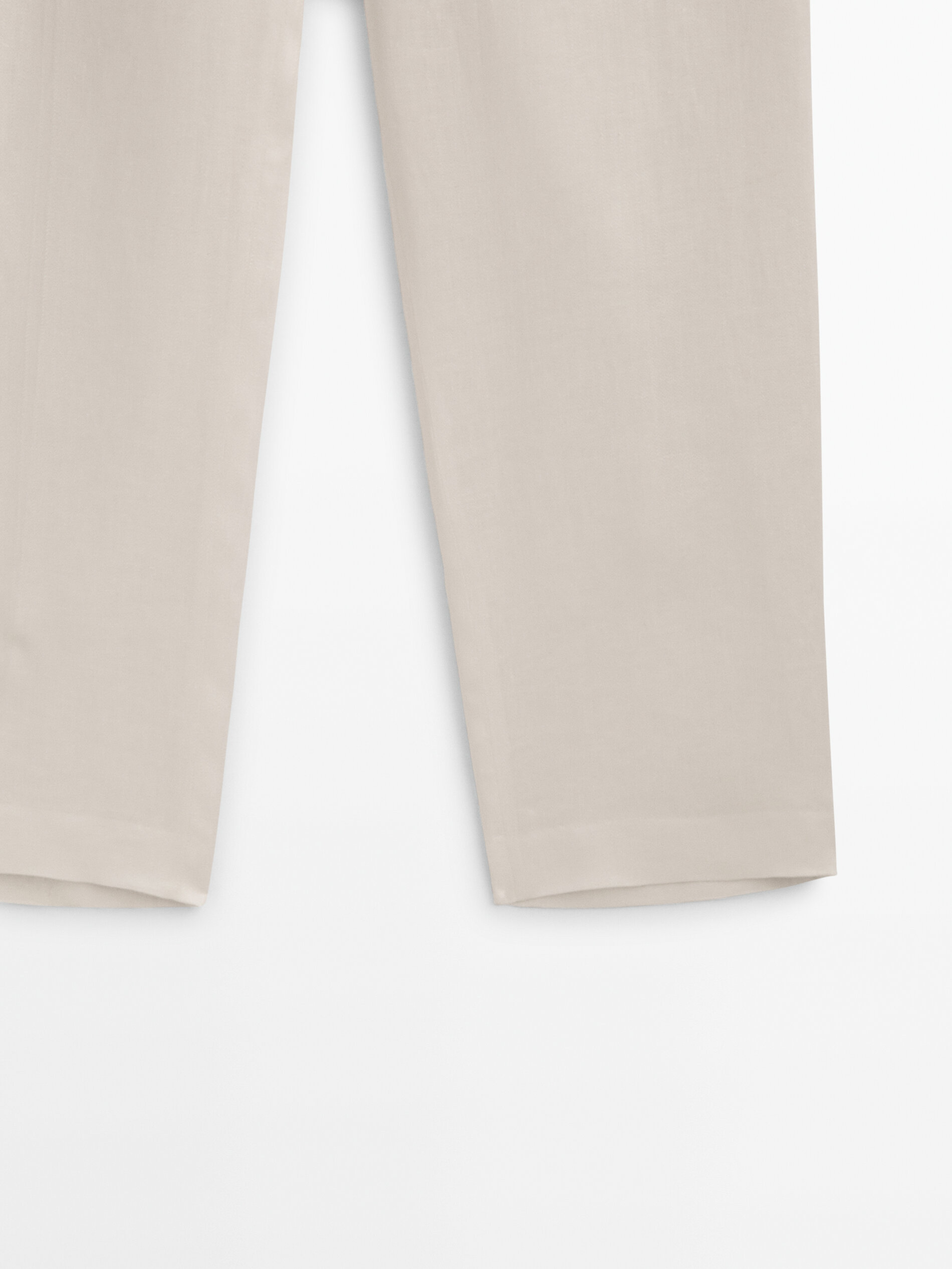 Pantalón 100% lino corte recto - BLANCO