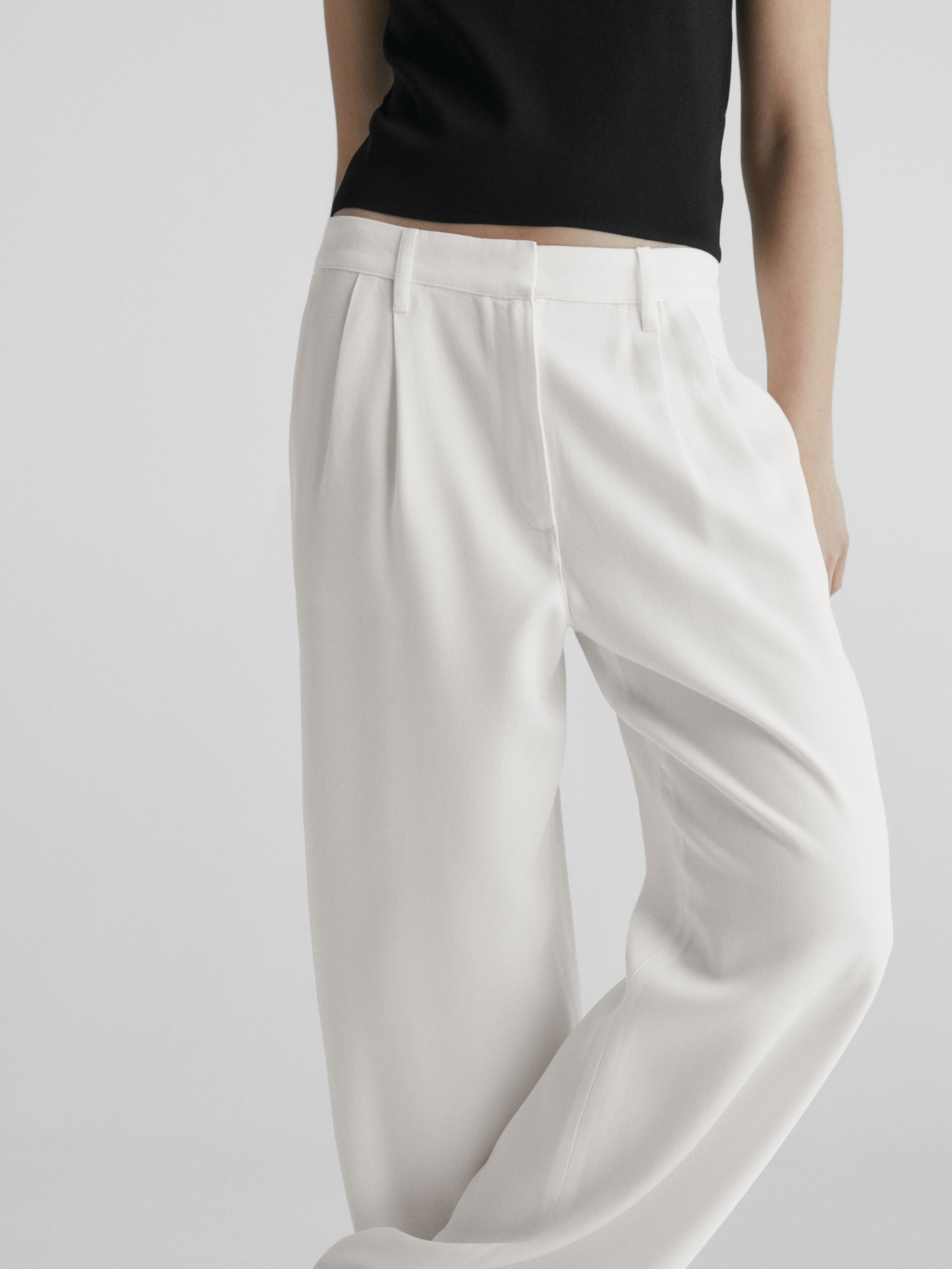 Pantalón fluido ancho lyocell - CRUDO