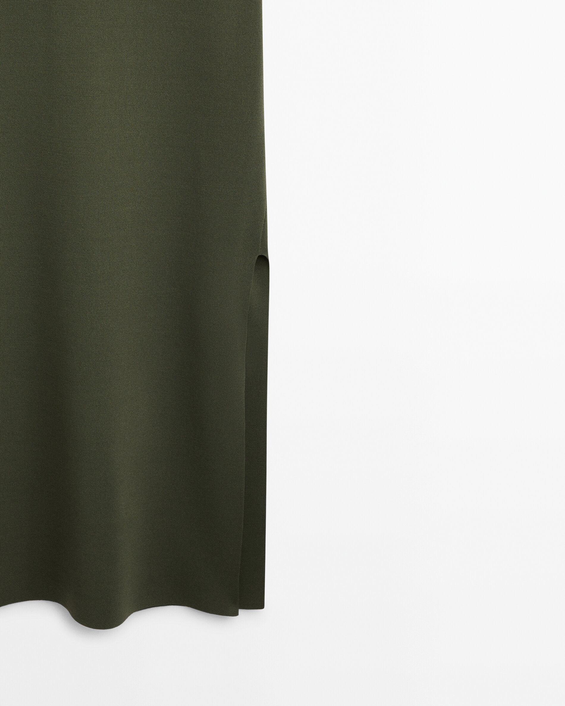 Vestido punto cuello pico - VERDE CLARO