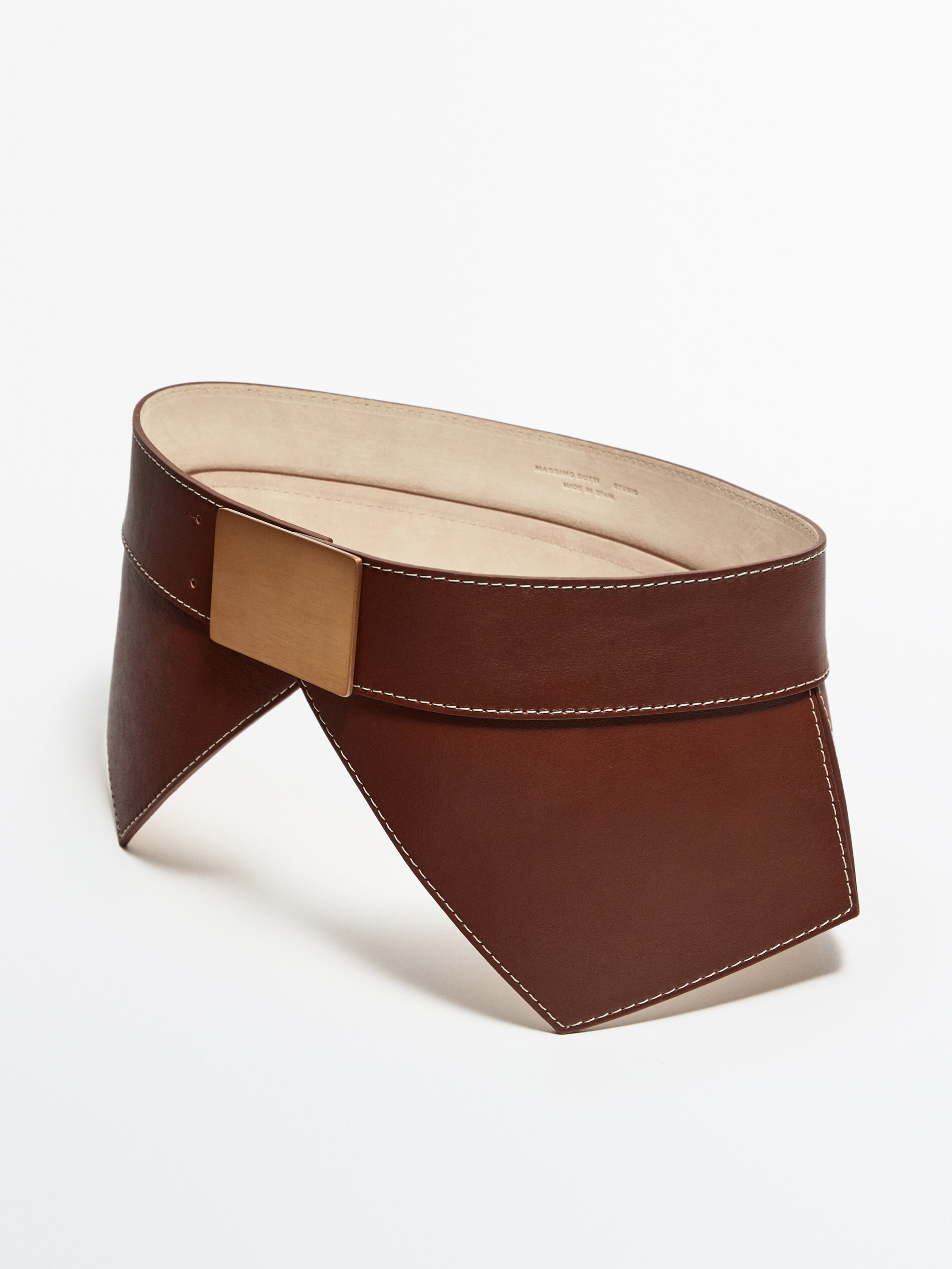 Cinturón fajín piel -Studio - MARRÓN