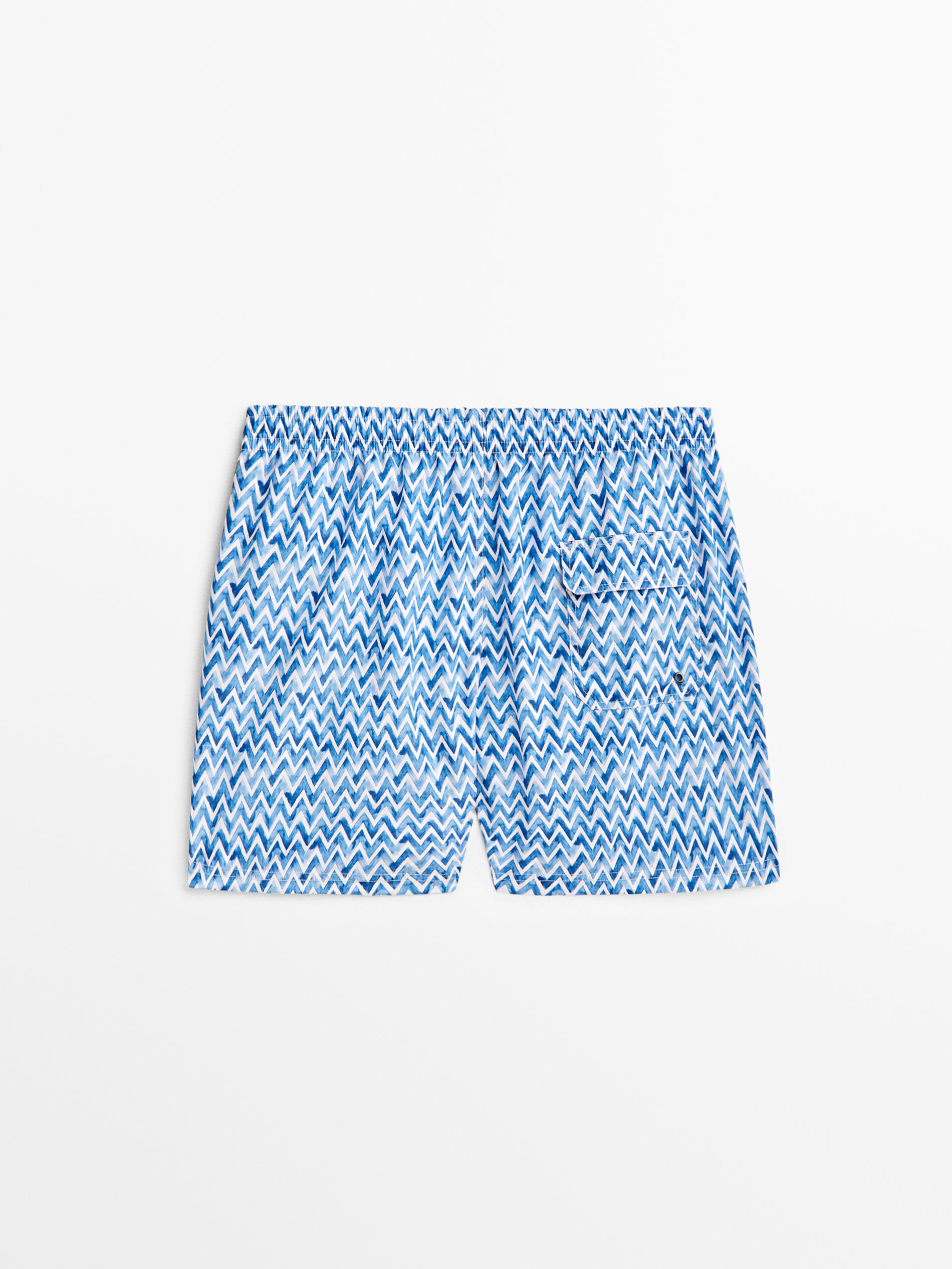 Bañador estampado zigzag - AZUL MARINO