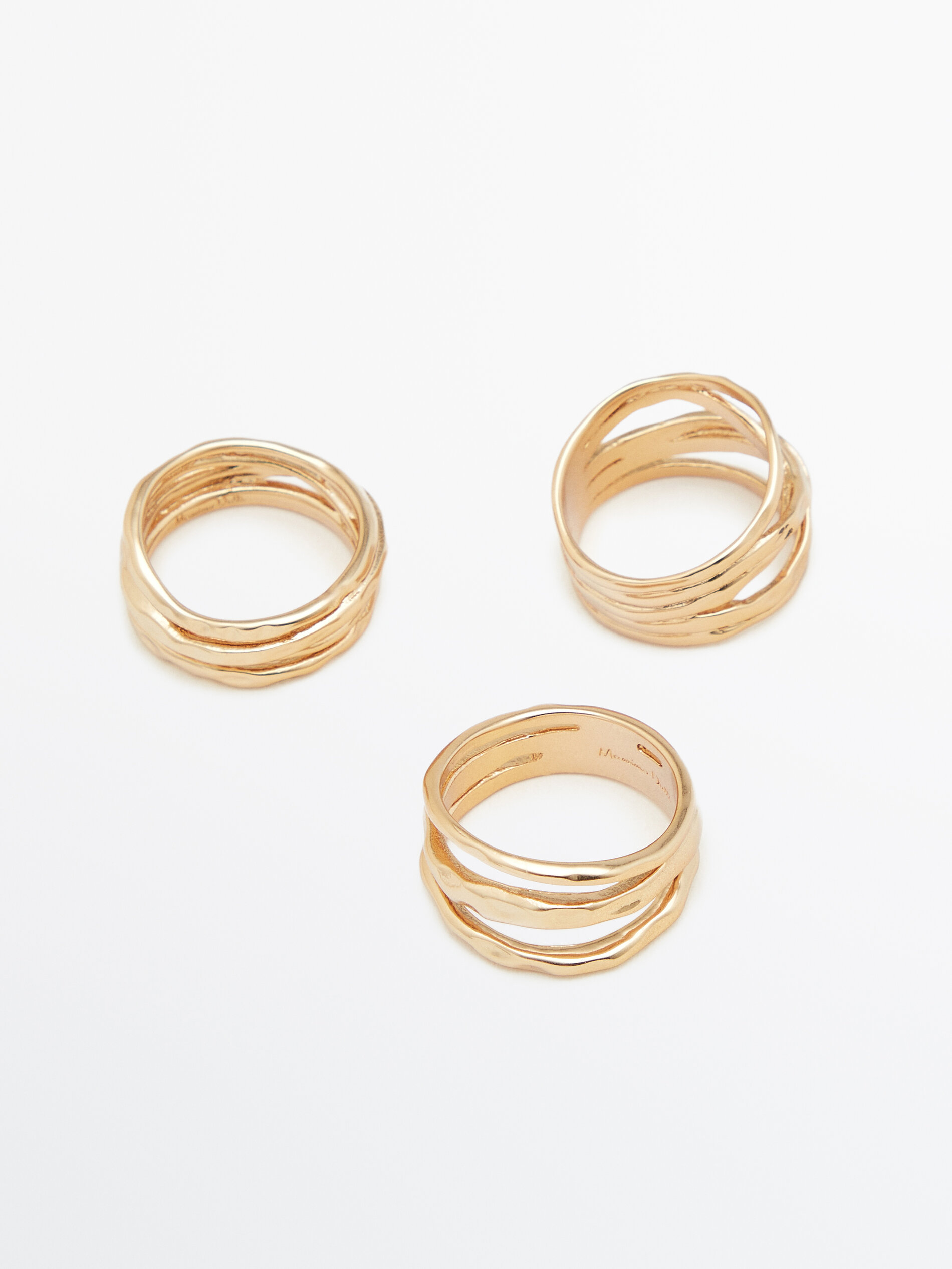 Pack anillos minimal baño oro - DORADO