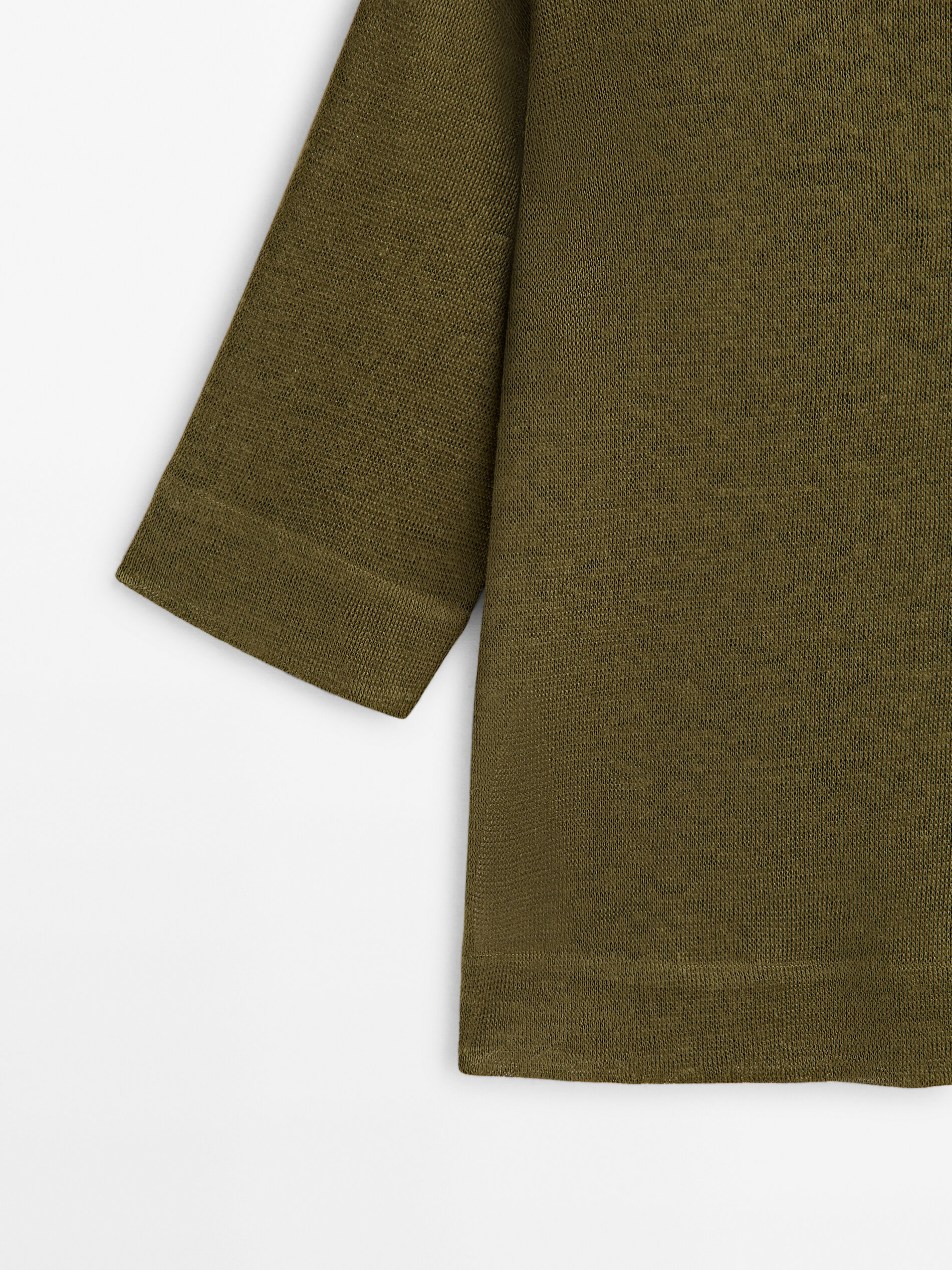 Camiseta 100% lino manga 3/4 - KAKI