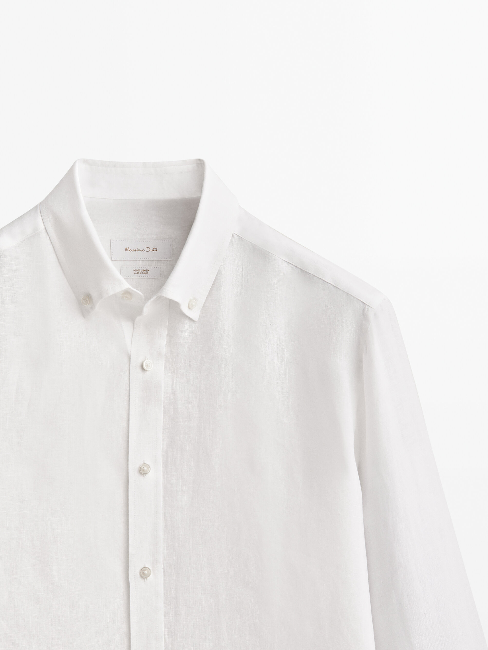 Camisa 100% lino regular fit - BLANCO