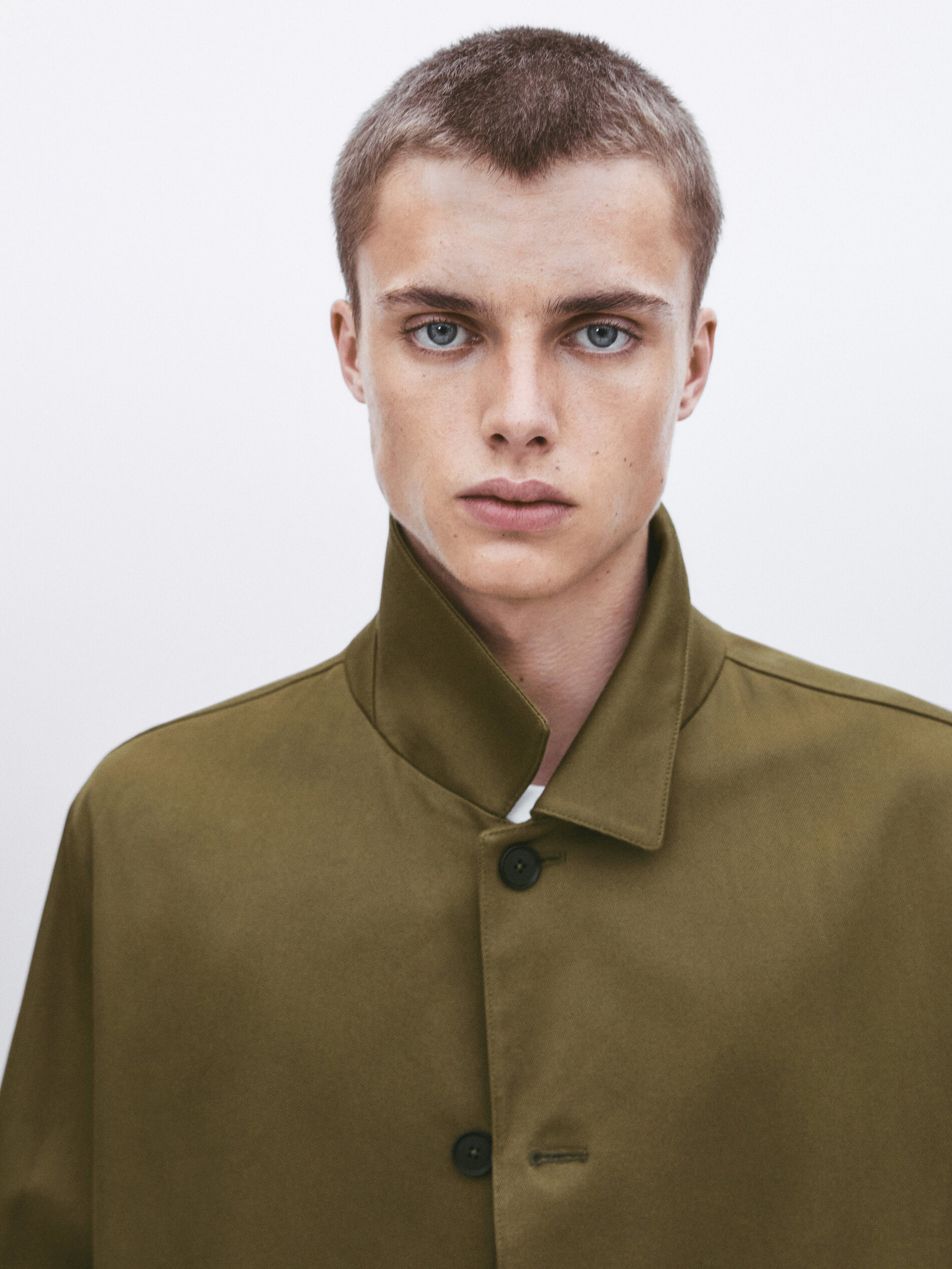 Sobrecamisa sarga algodón -Studio - OLIVA