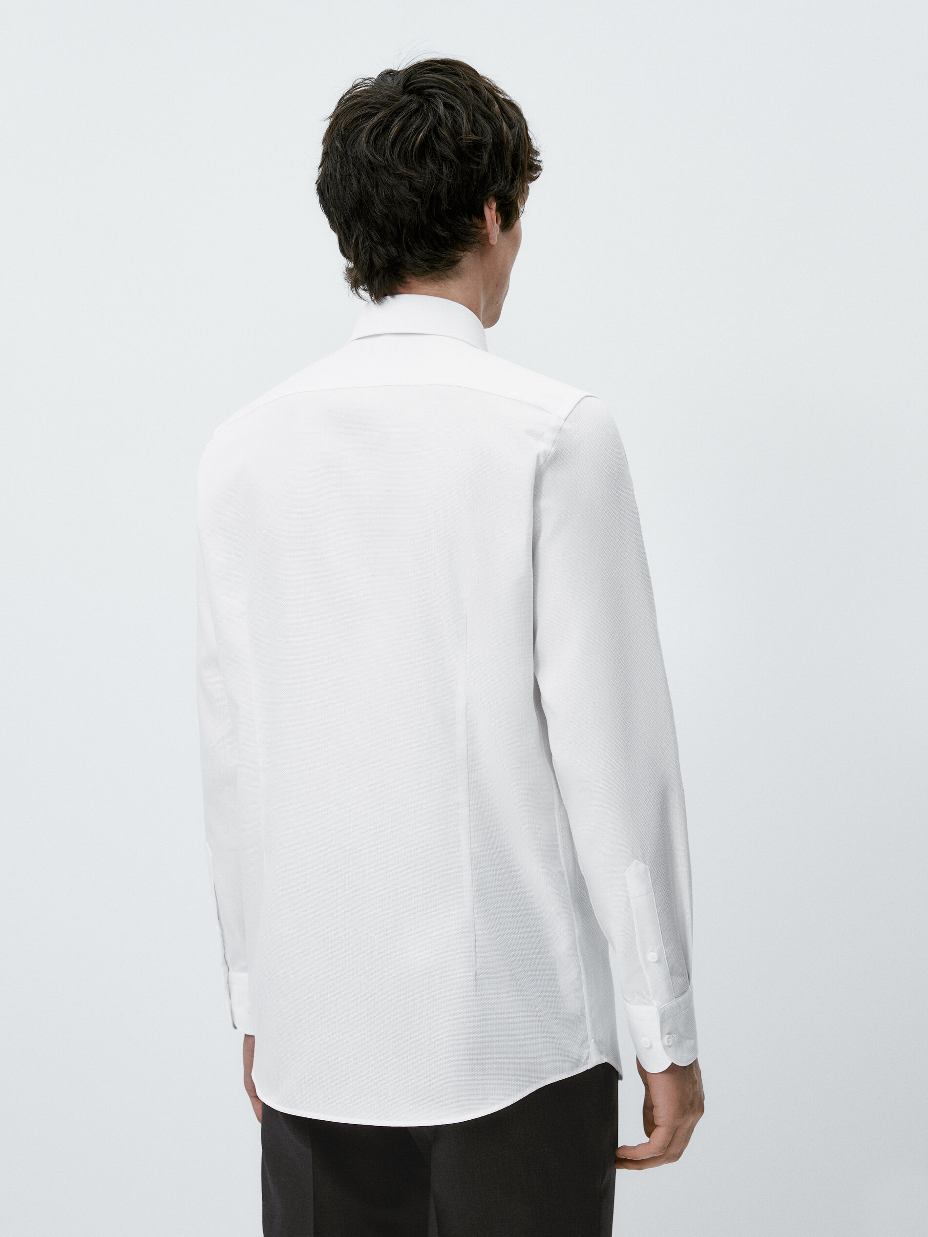 Camisa estructura dobby easy iron slim fit - BLANCO